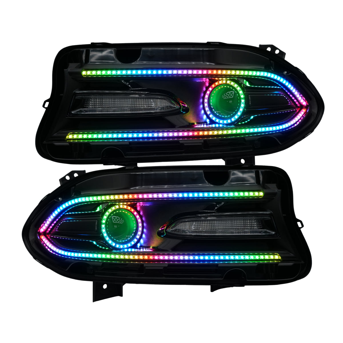 Dodge Charger: Multicolor Flow Series Halo Headlights (2015–2024)