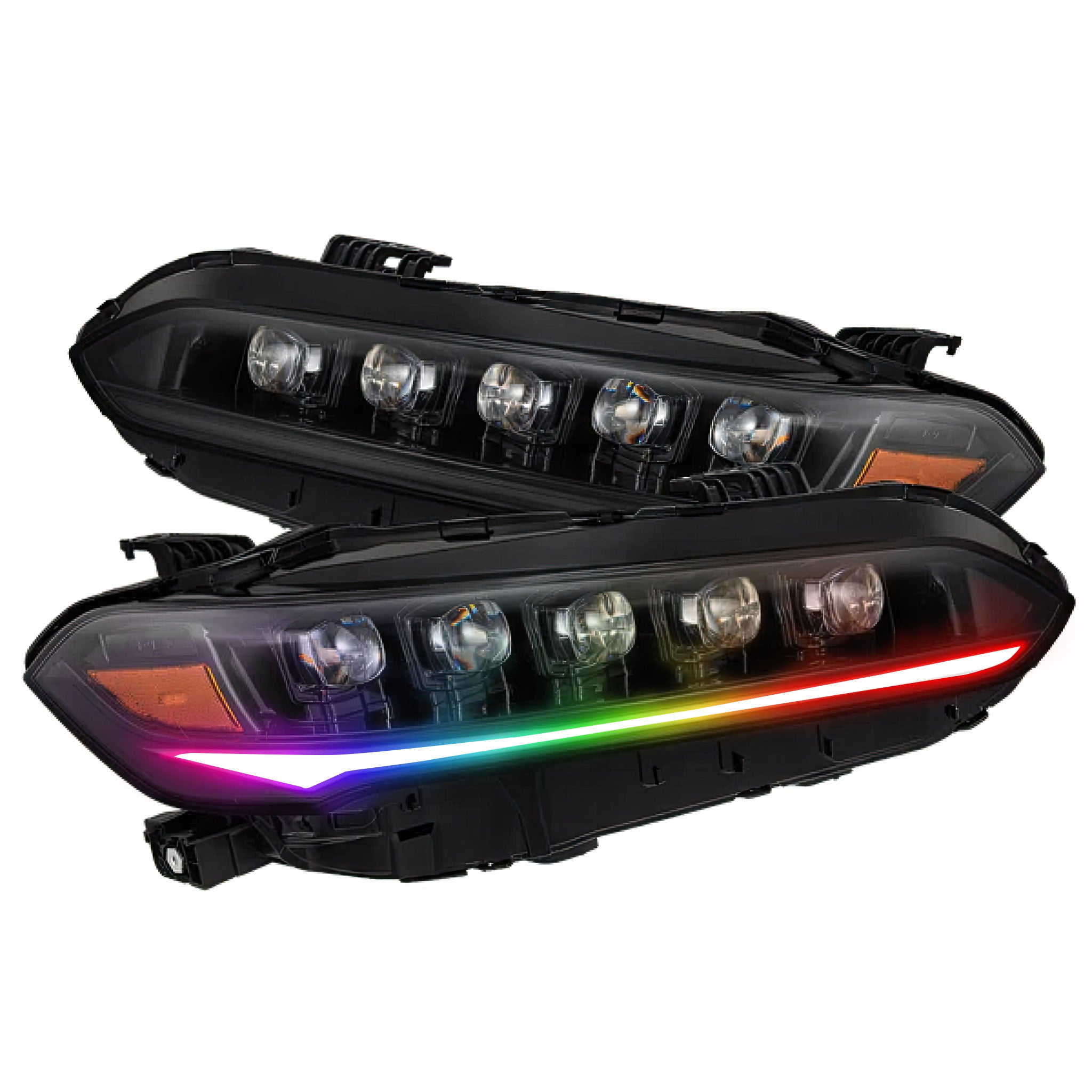 Honda Civic: Multicolor Flow Series Nova-Series Alphablack Headlights (2022-2025)  | Alpharex