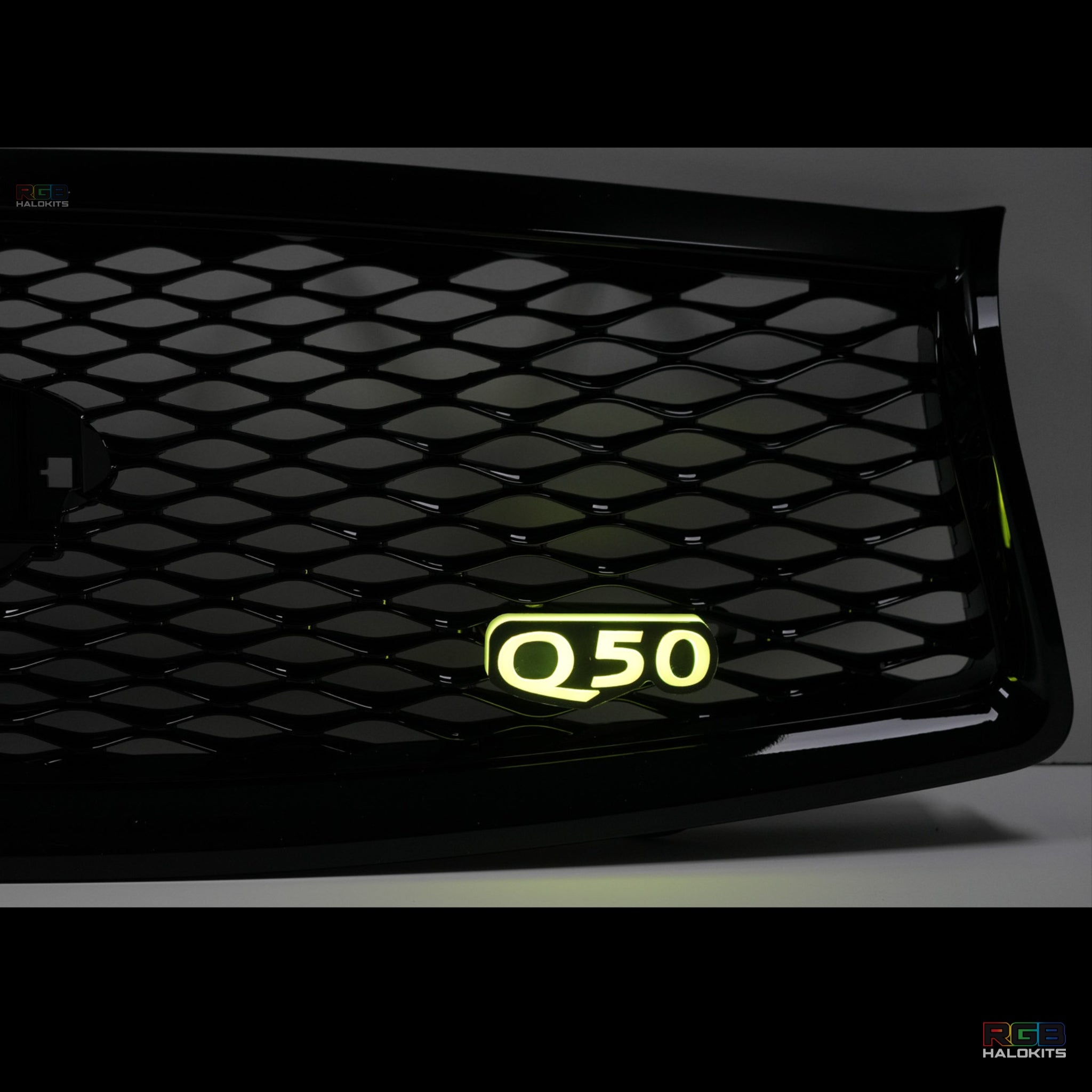 Q50 LED Emblem Badge: Multicolor Flow