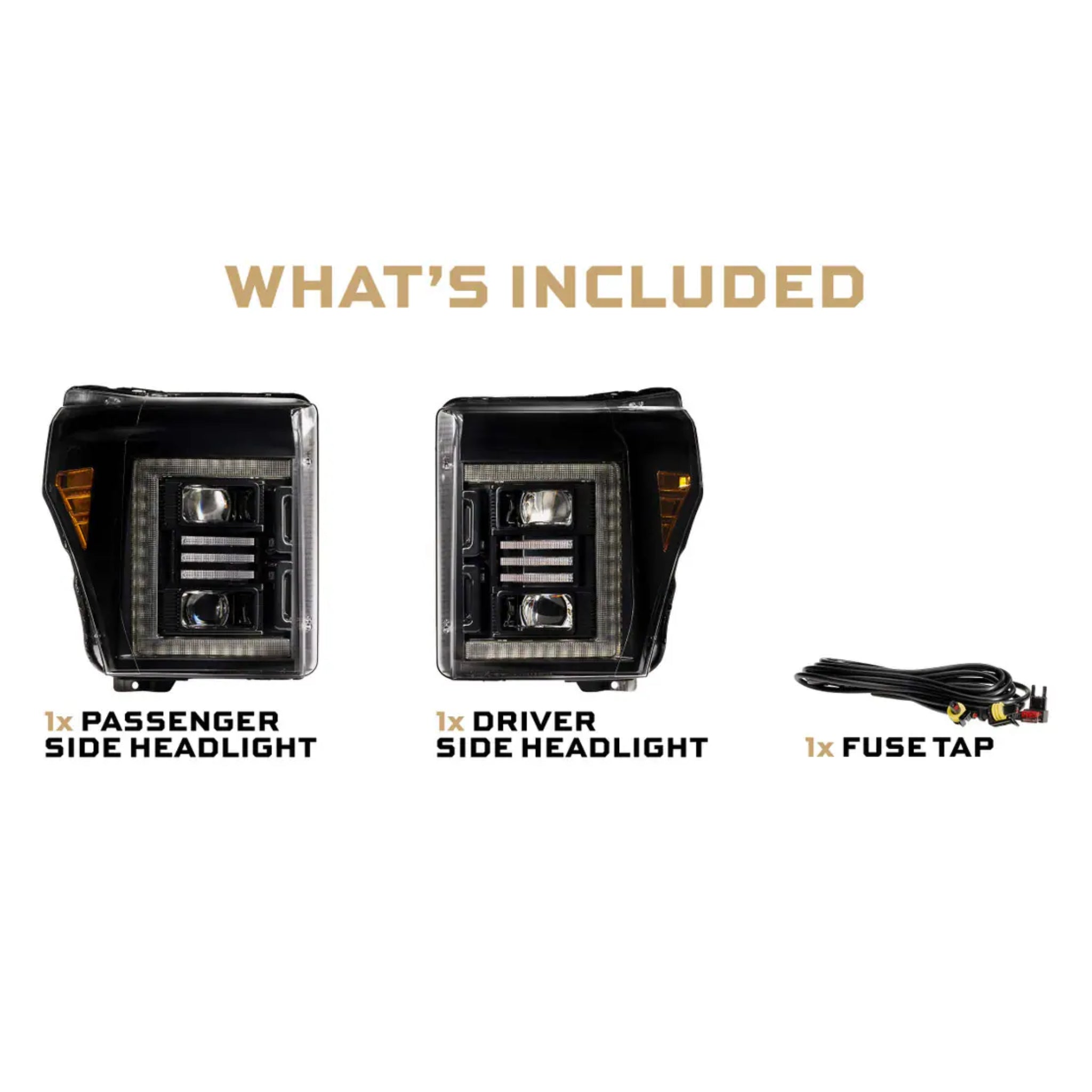 FORD SUPER DUTY (11-16): XB HYBRID LED HEADLIGHTS – Custom Multicolor LED Lighting by RGB Halo Kits