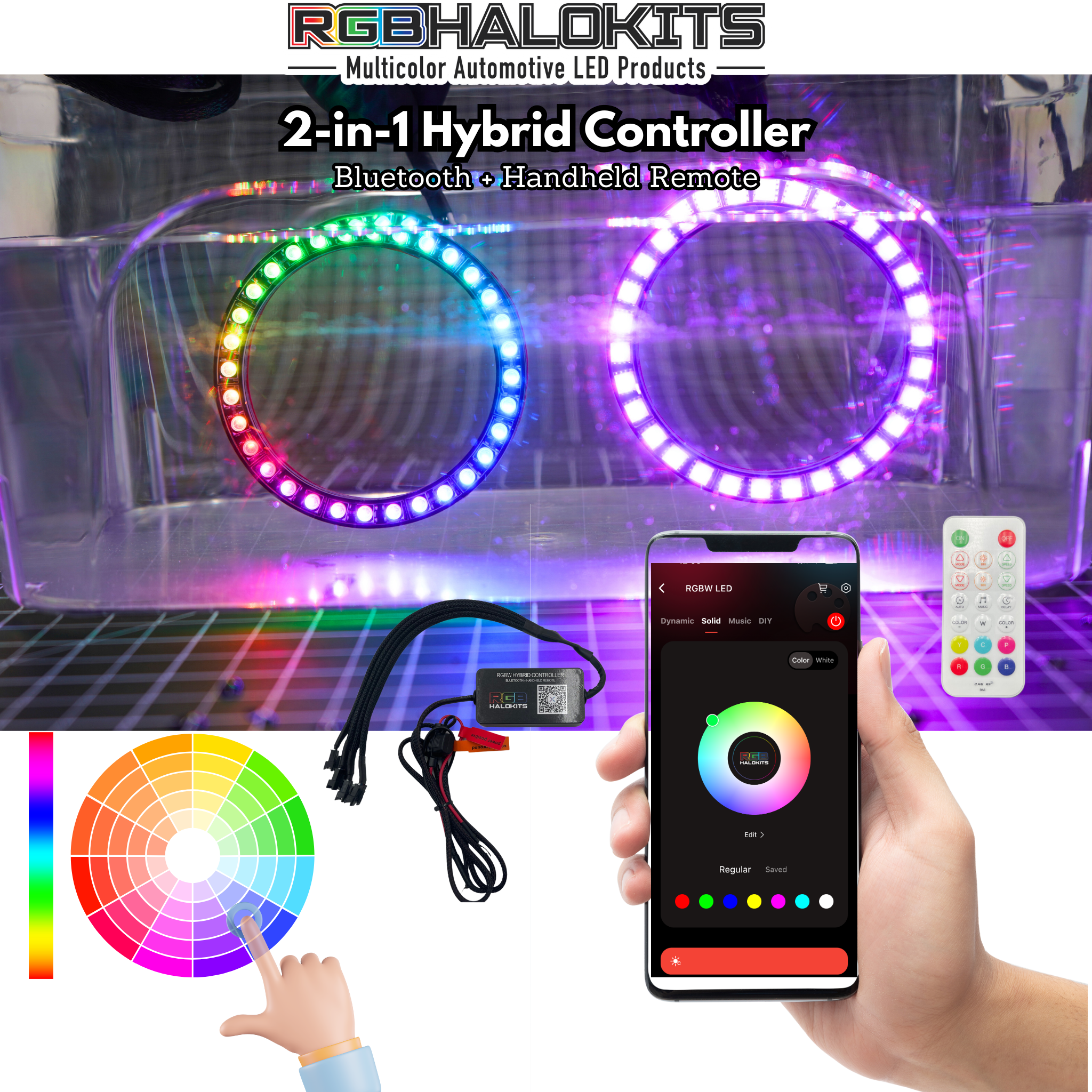 Waterproof LED Multicolor Halo Rings