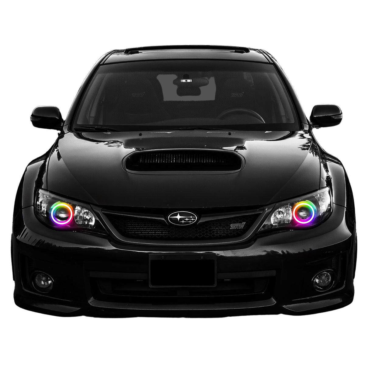 RGB Halo Kits Projector Multicolor LED Headlight Halo Kit for Subaru Impreza WRX STI 2012 2014 RGB W Bluetooth Control