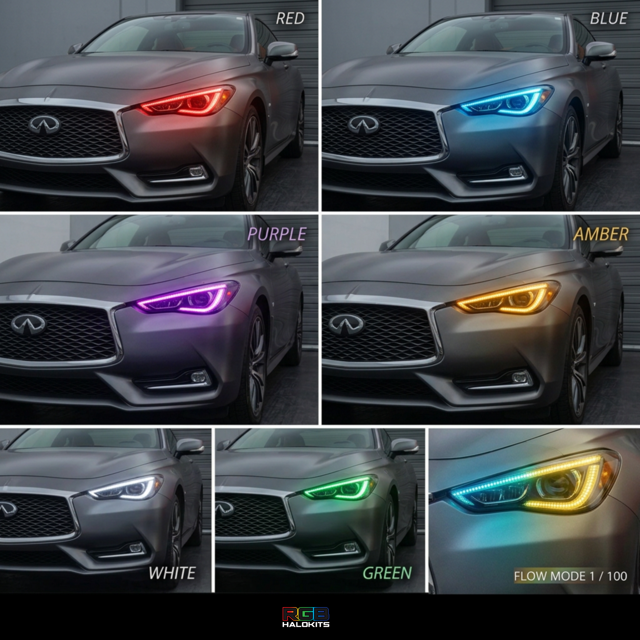 Infiniti Q60 Multicolor Flow DRL Boards (2016-2022)