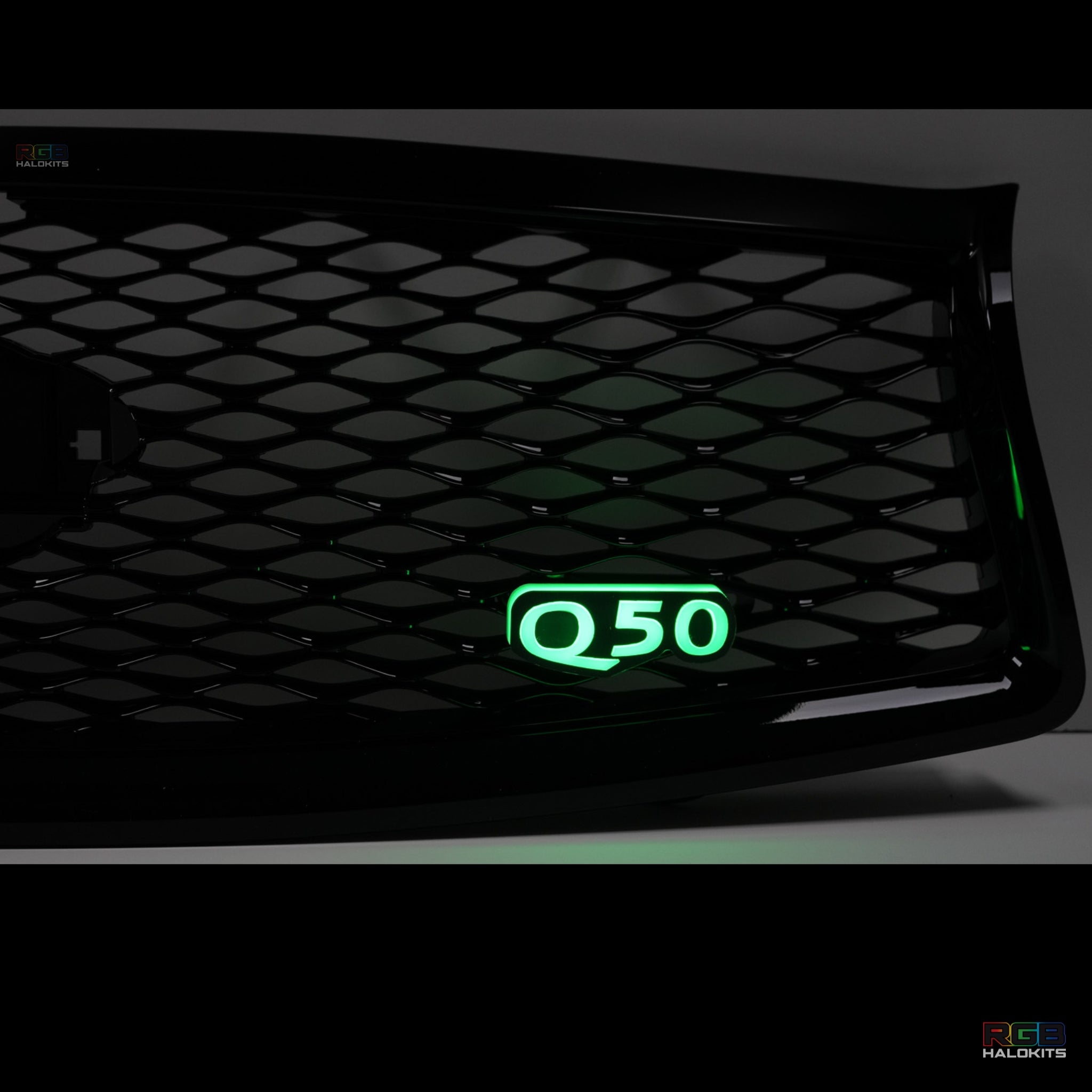 Q50 LED Emblem Badge: Multicolor Flow