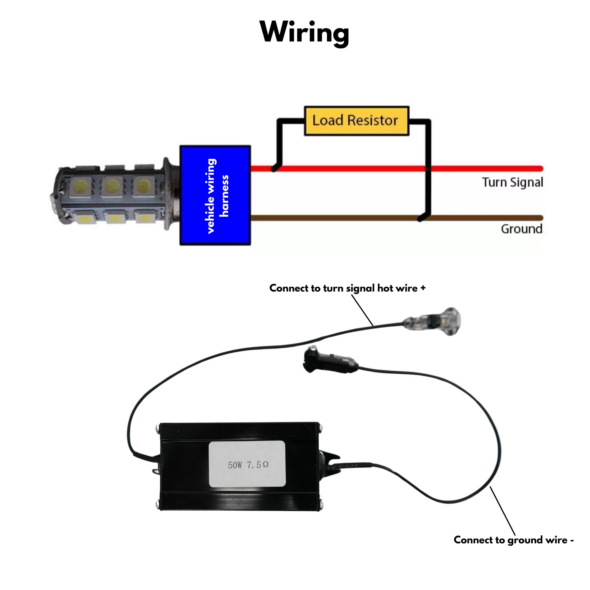 50W LED Load Resistors (Hyper Flash Prevention)