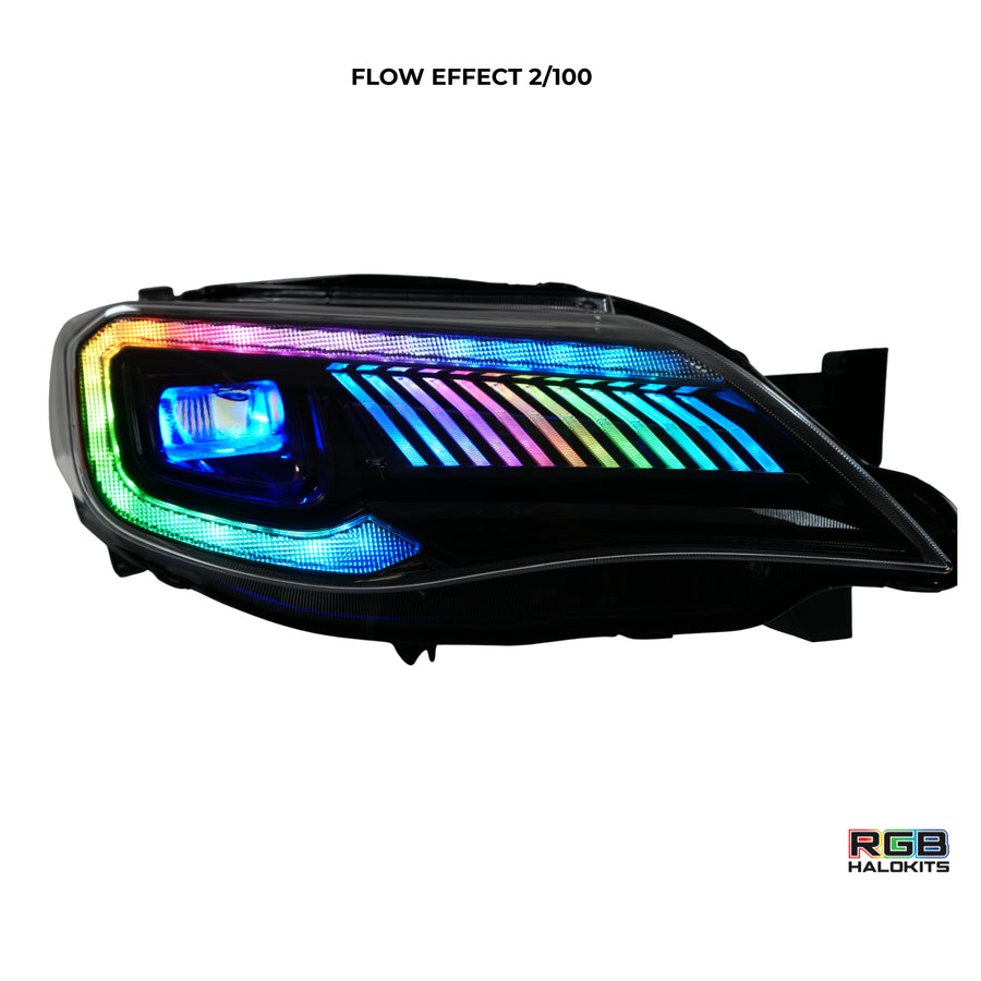Subaru Impreza WRX/STI: Multicolor Flow Series Headlights (2008-2014) + Demon Eyes | XB Morimoto – Custom Multicolor LED Lighting by RGB Halo Kits