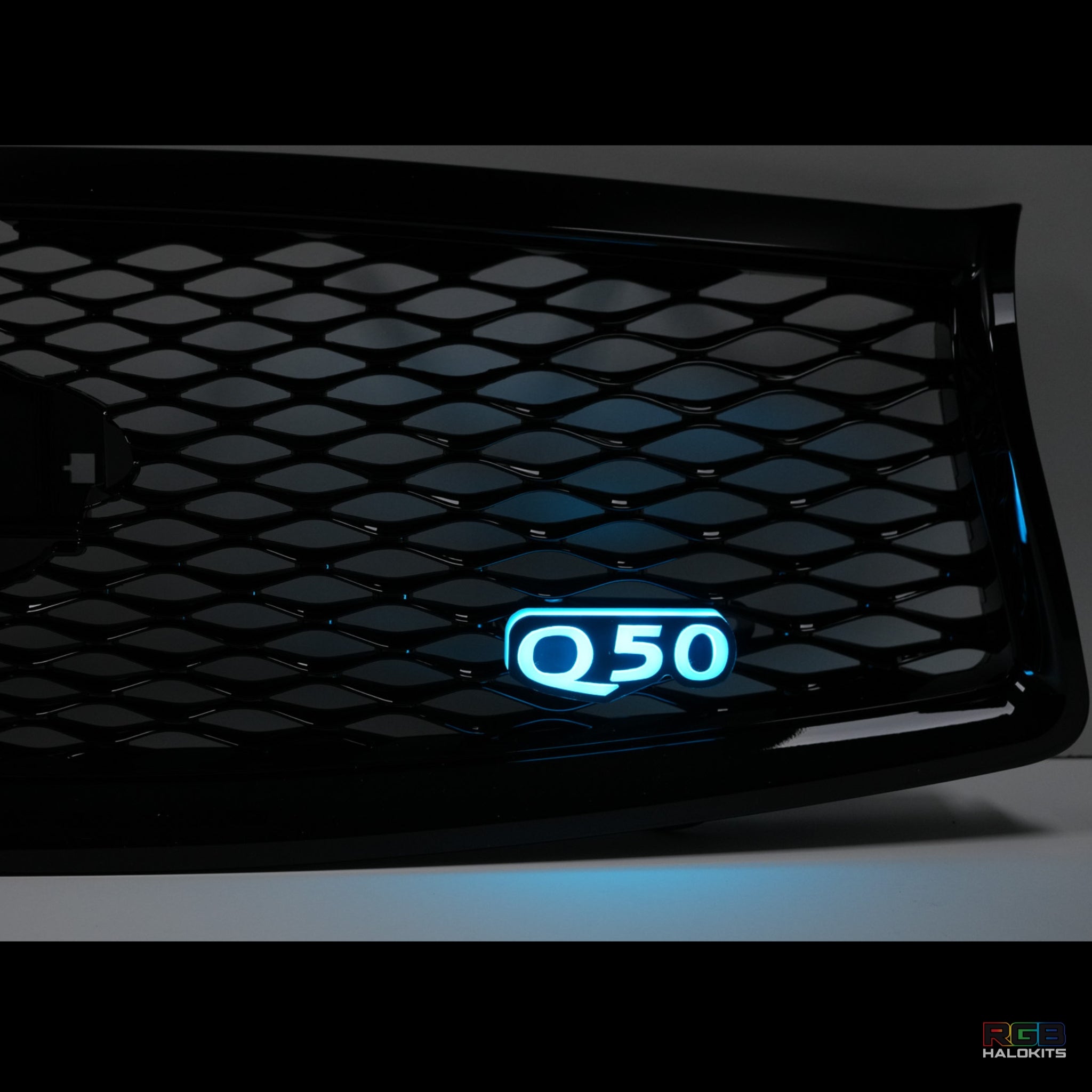 Q50 LED Emblem Badge: Multicolor Flow