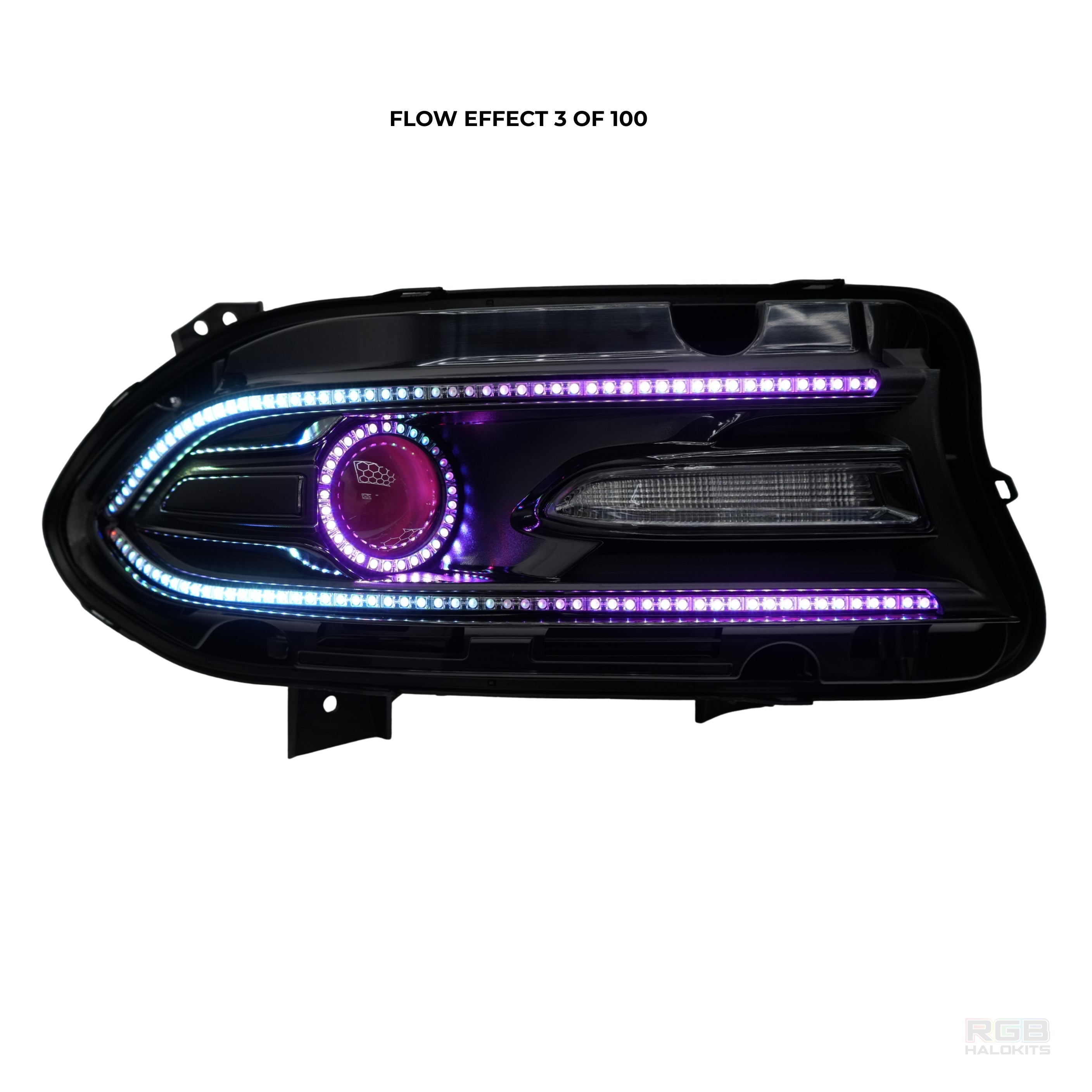 Dodge Charger: Multicolor Headlights (2015-2023) Flow Series