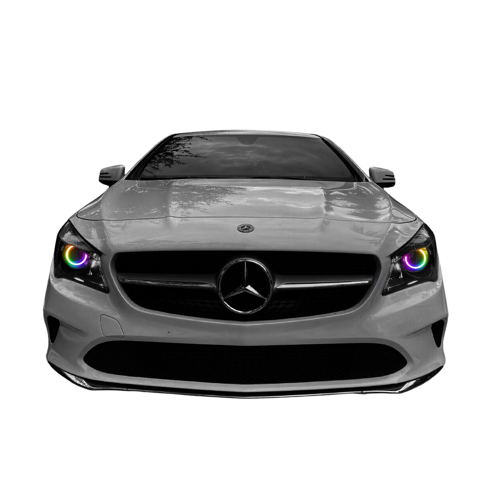 2013-2018 Mercedes CLA 250 Multicolor DRL Kit - RGB Halo Kits Multicolor Flow Series Color Chasing RGBWA LED headlight kit Oracle Lighting Trendz OneUpLighting Morimoto theretrofitsource AutoLEDTech Diode Dynamics