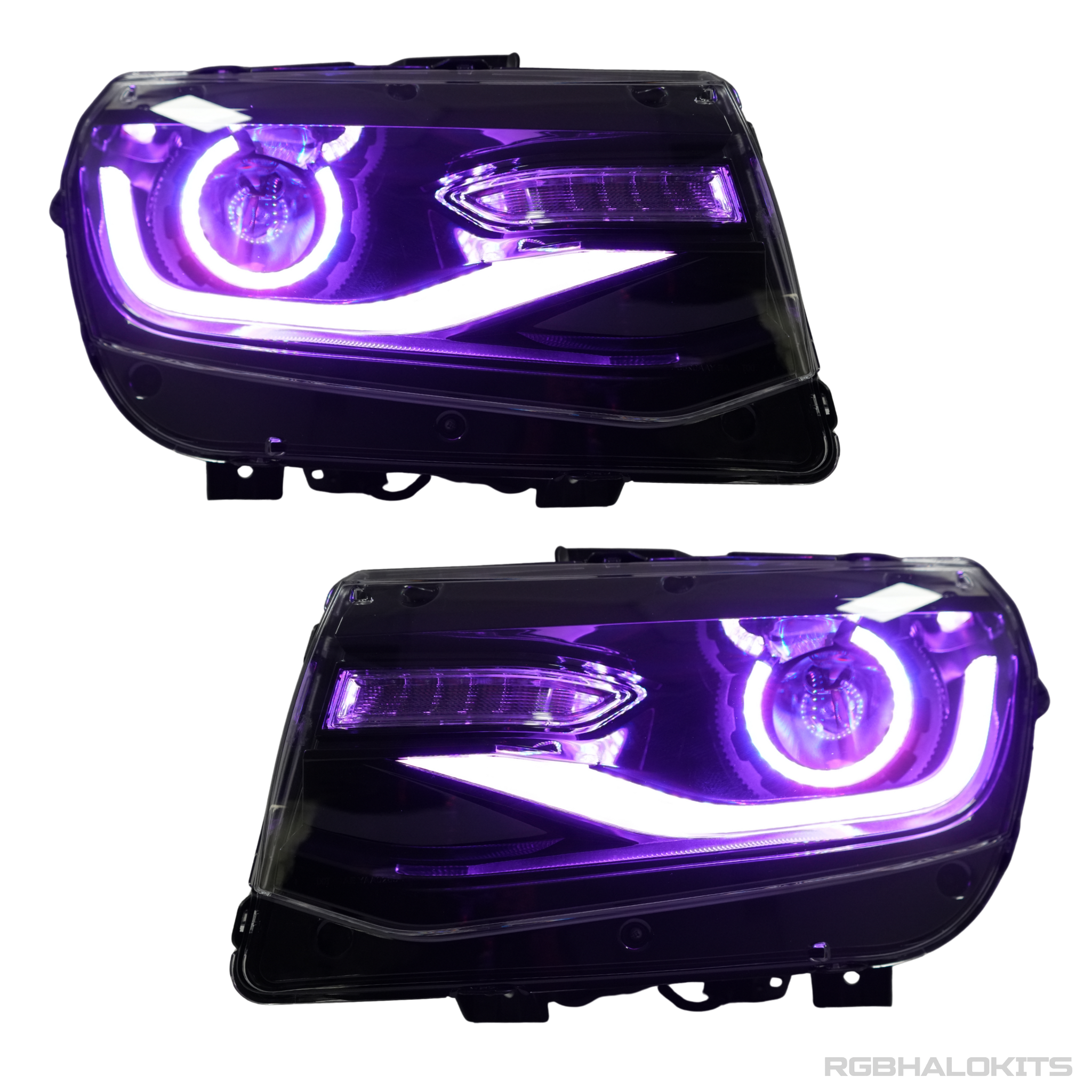 Chevrolet Camaro: Multicolor Flow Series Headlights with Halos (2014-2015) – Custom Multicolor LED Lighting by RGB Halo Kits