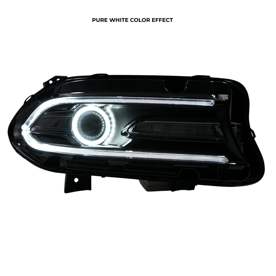 Dodge Charger: Multicolor Headlights (2015-2023) RGBW – Custom Multicolor LED Lighting by RGB Halo Kits