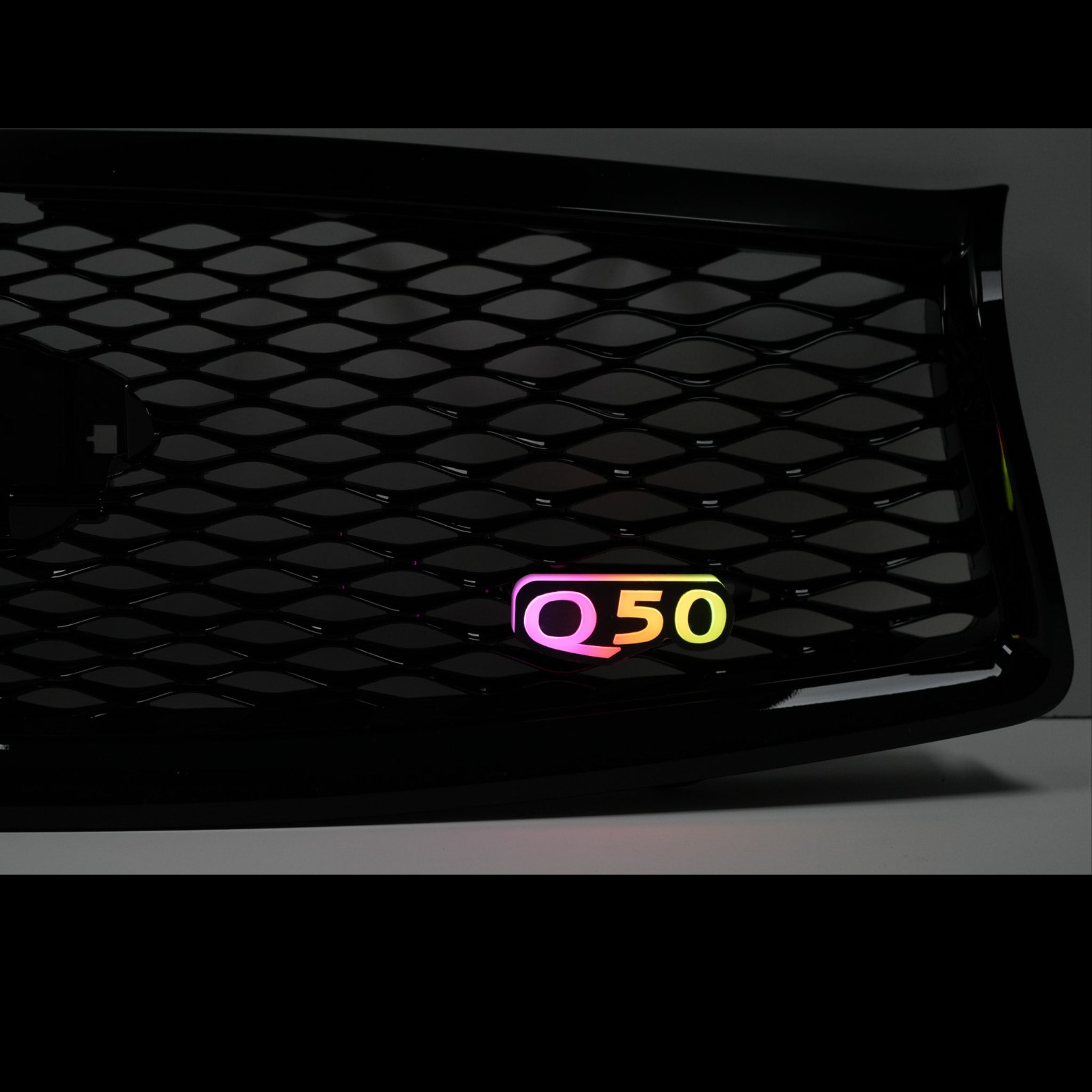 Q50 LED Emblem Badge: Multicolor Flow