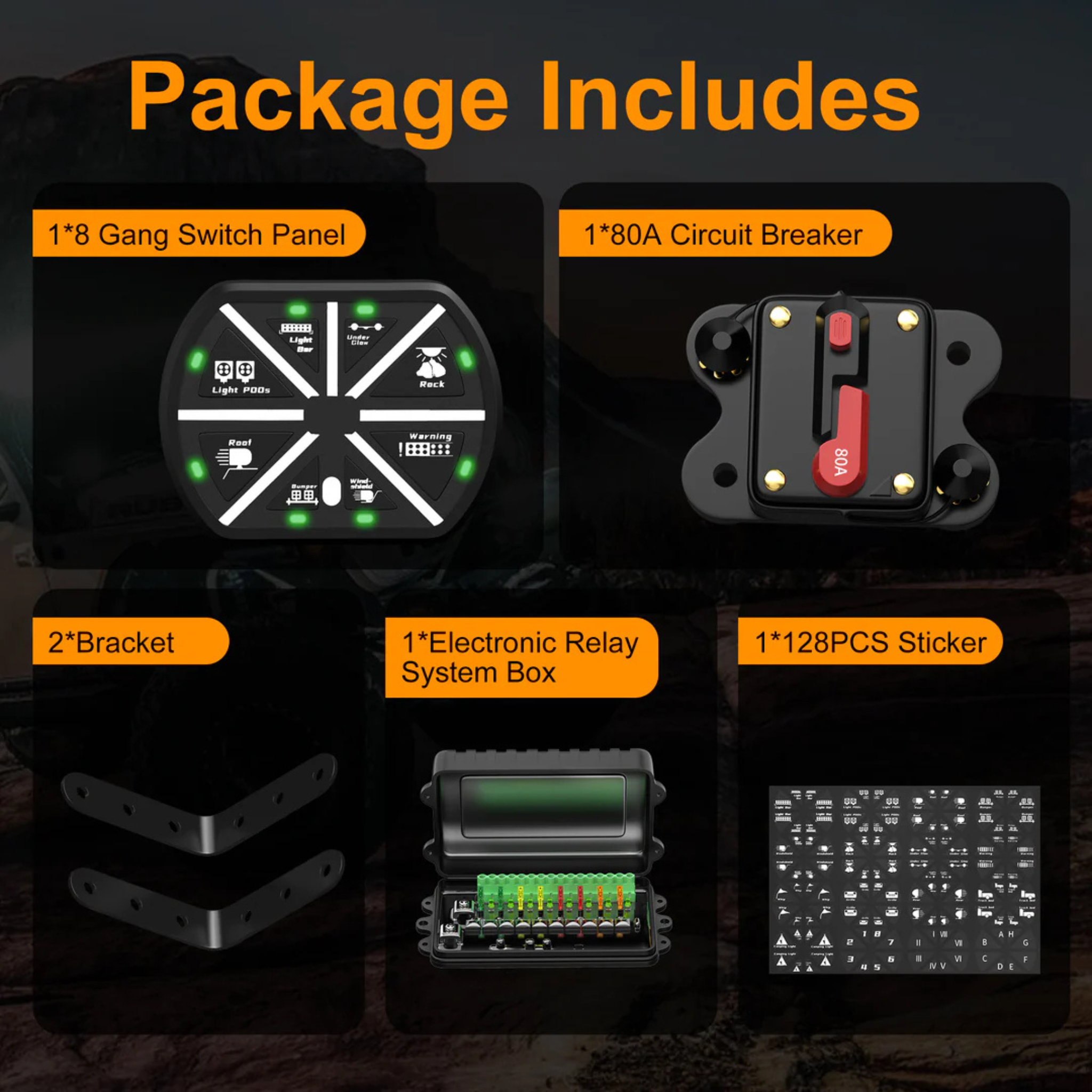 8-Gang Switch Panel – Custom Multicolor LED Lighting by RGB Halo Kits