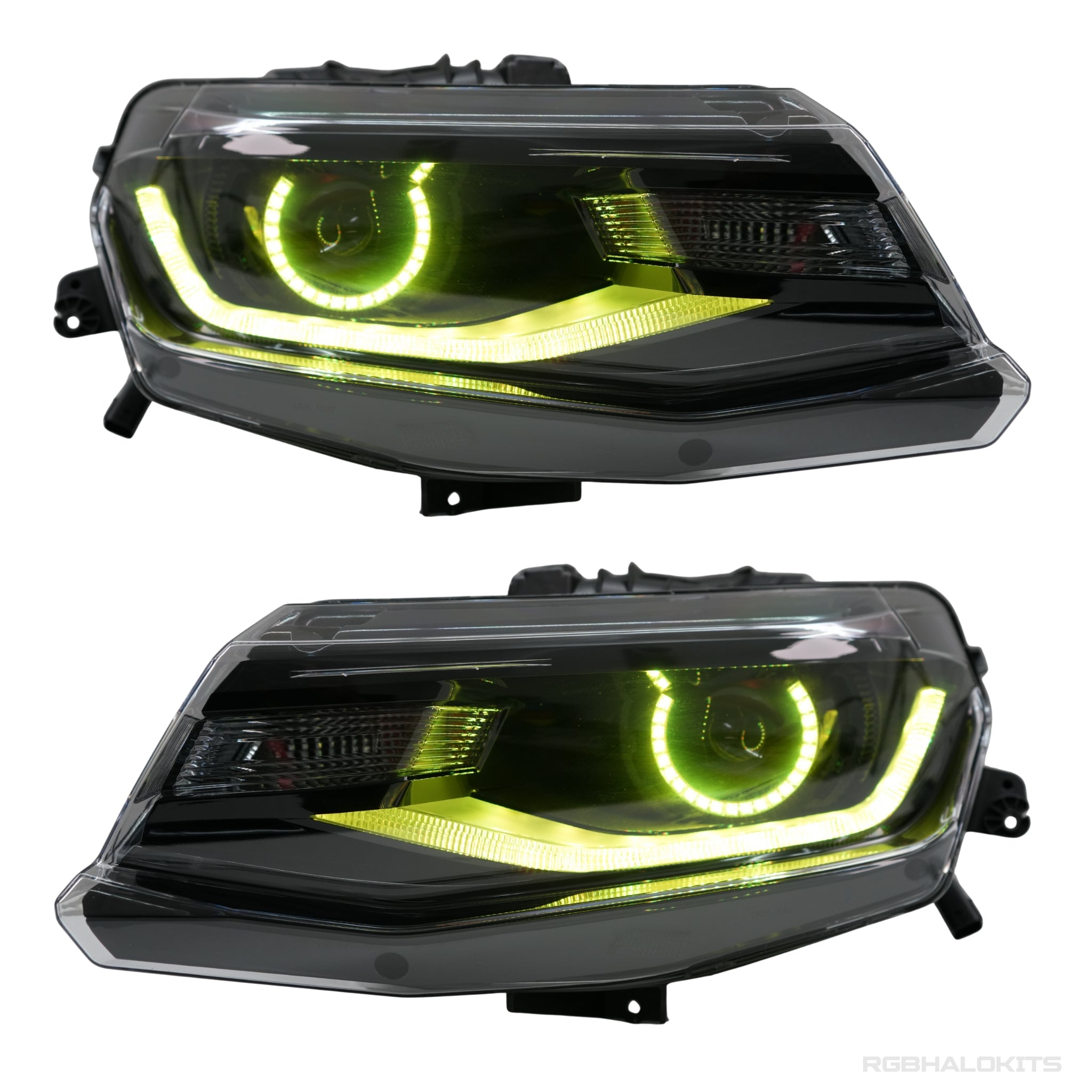 Chevrolet Camaro: Multicolor Flow Series Headlights w/ Halos (2016-2018) – Custom Multicolor LED Lighting by RGB Halo Kits