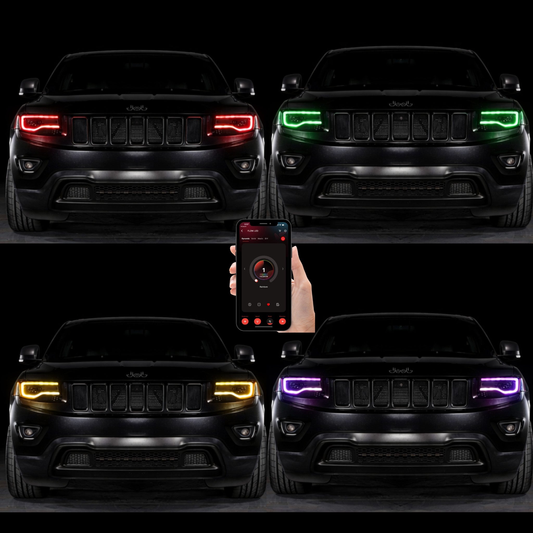 Jeep Grand Cherokee / Trackhawk: Multicolor Flow Headlights (2014-2022) Gen II | XB Morimoto
