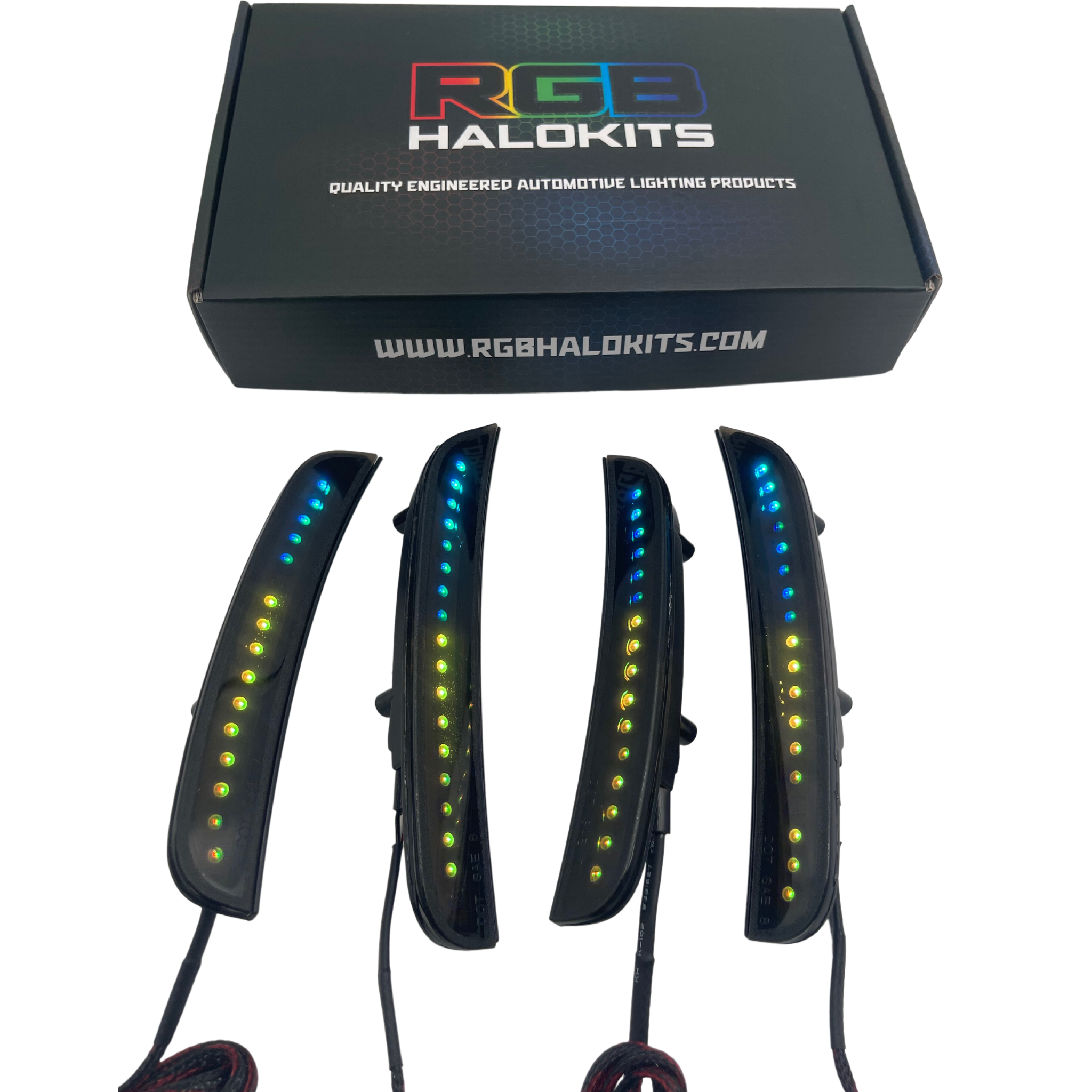 2015-2023 Dodge Charger Flow Series Side Markers (4pc) - RGB Halo Kits Multicolor Flow Series Color Chasing RGBWA LED headlight kit Oracle Lighting Trendz OneUpLighting Morimoto theretrofitsource AutoLEDTech Diode Dynamics