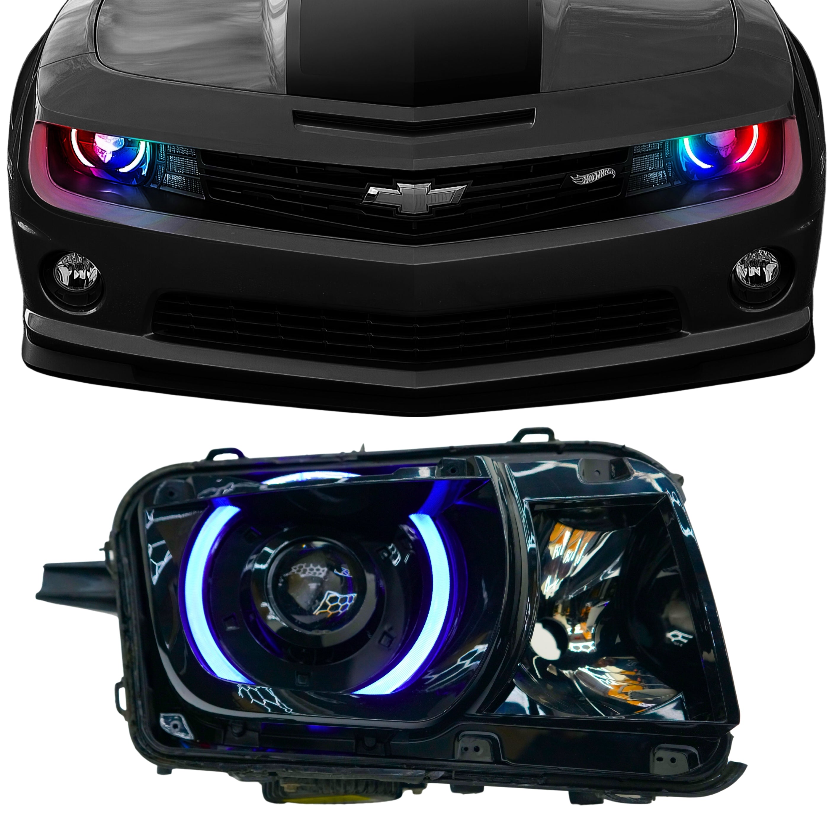 VLAND RGB LED ヘッドライト Camaro RS/SS 2014 – 15 Camaro Prebuilt Color Changing RGB 6th Gen Style