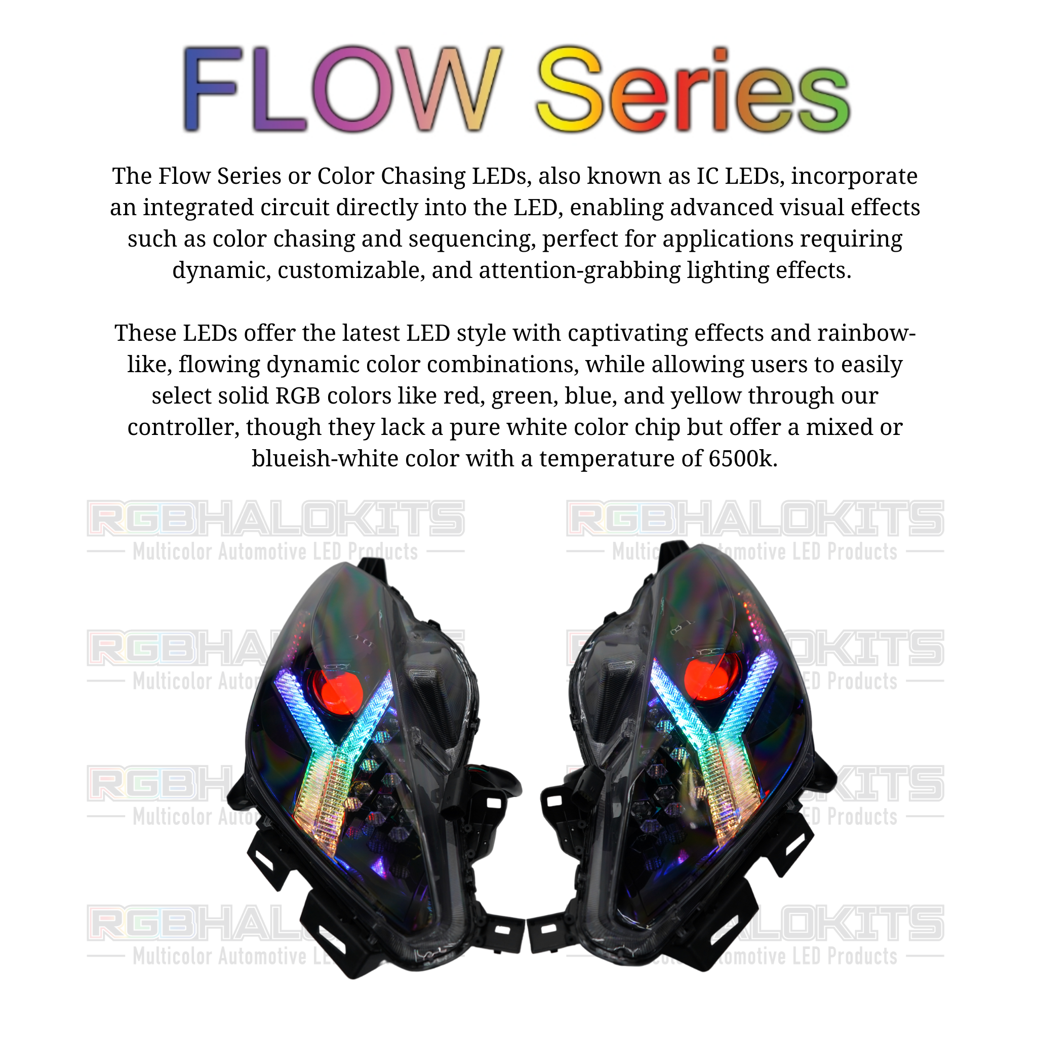 Chevrolet Corvette: Multicolor Flow Series Headlights (2014-2019) | XB Morimoto – Custom Multicolor LED Lighting by RGB Halo Kits