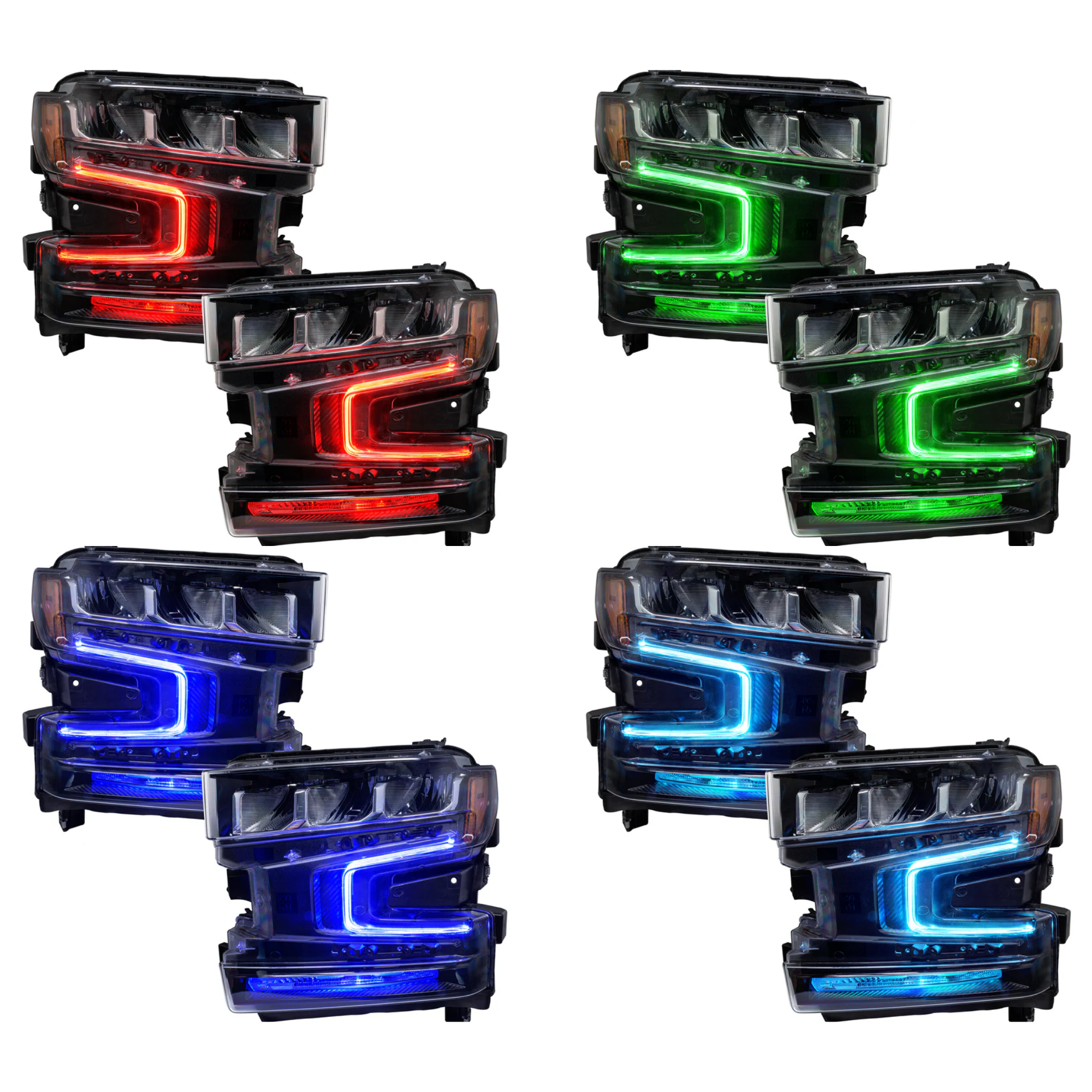 Chevrolet Silverado 1500 RGBW DRL Boards (2019-2022) – Custom Multicolor LED Lighting by RGB Halo Kits