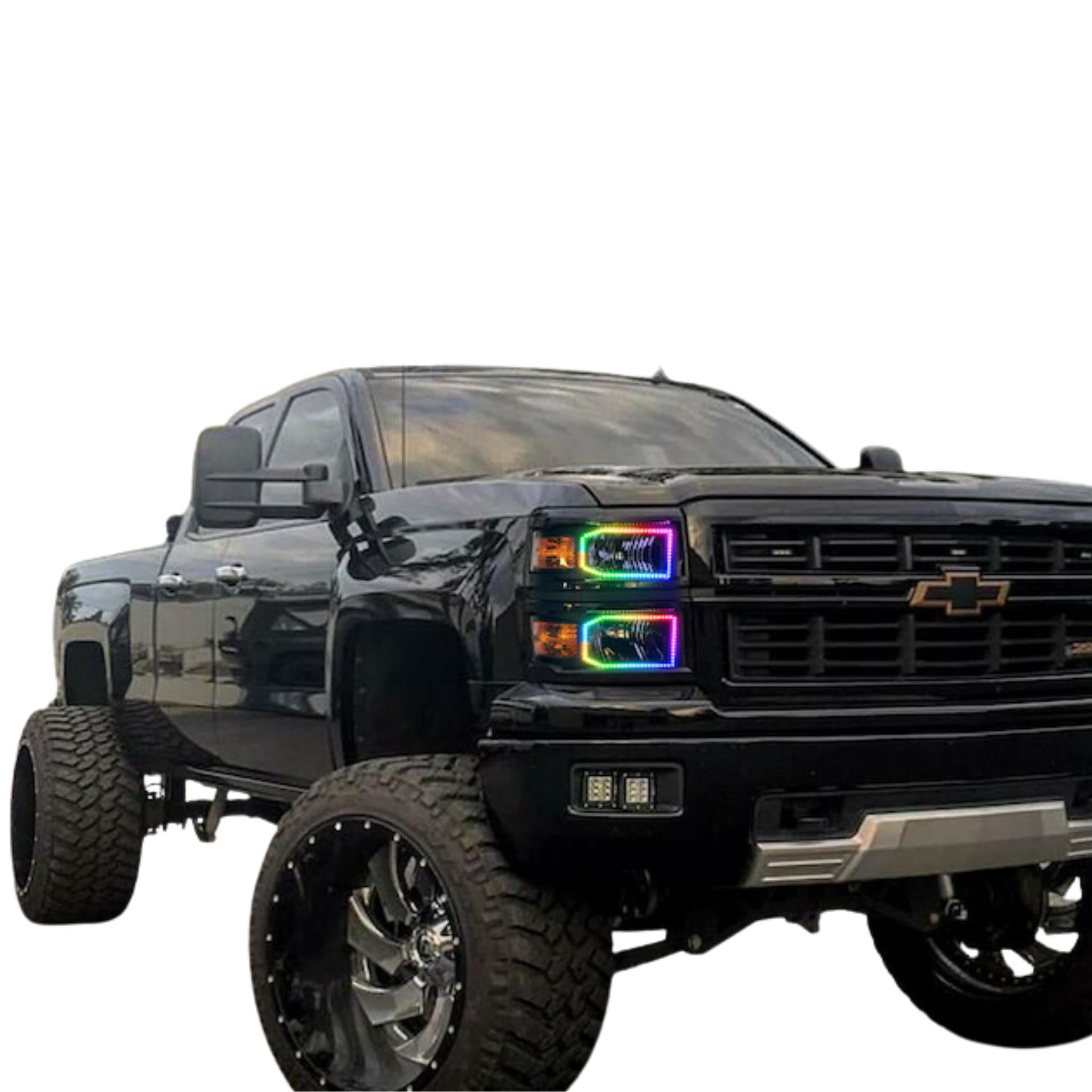 Chevrolet Silverado (Halogen) Multicolor Halo Kit (2014-2015) – Custom Multicolor LED Lighting by RGB Halo Kits