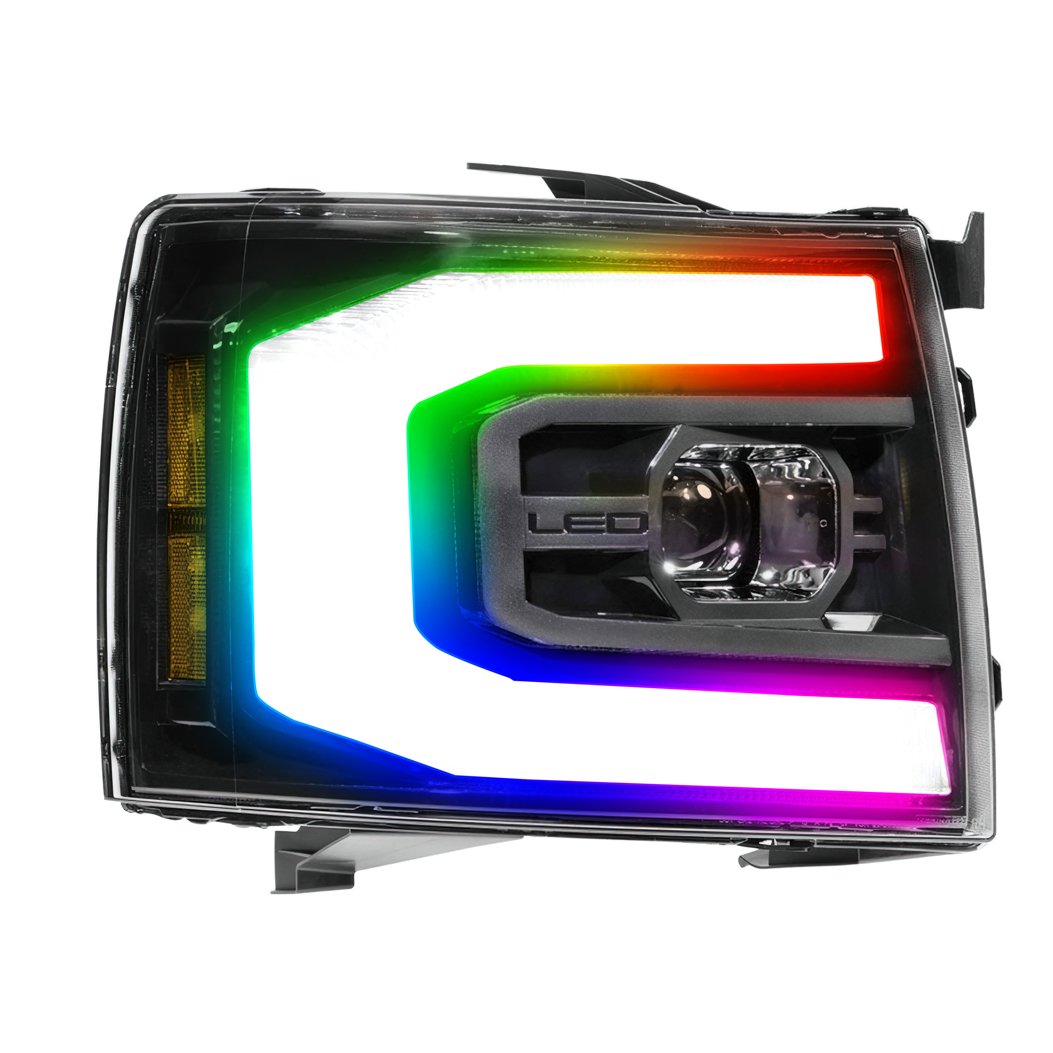 Chevrolet Silverado: Multicolor Flow Series Headlights (2007-2013) | XB Morimoto – Custom Multicolor LED Lighting by RGB Halo Kits
