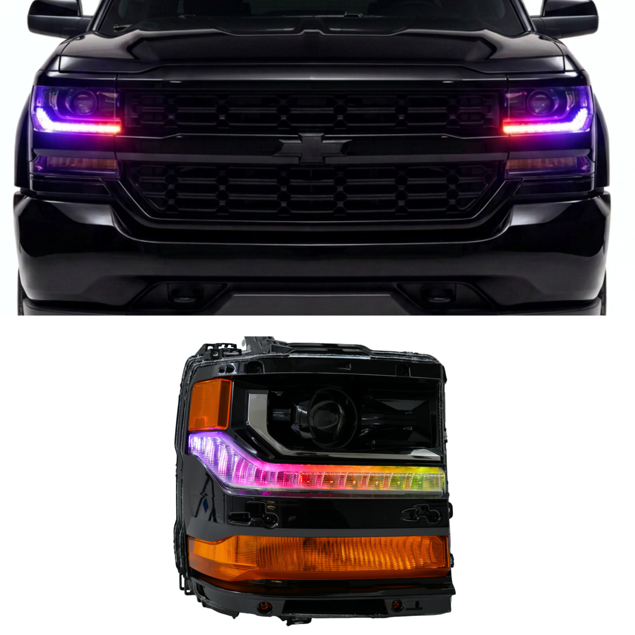 Chevrolet Silverado Multicolor Flow Series DRL Boards (2016-2018)