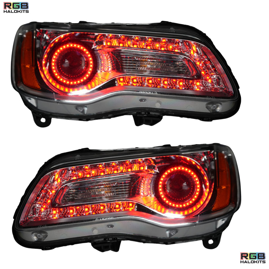 Chrysler 300: Multicolor Flow Series Headlights + Halos (2011-2023) – Custom Multicolor LED Lighting by RGB Halo Kits