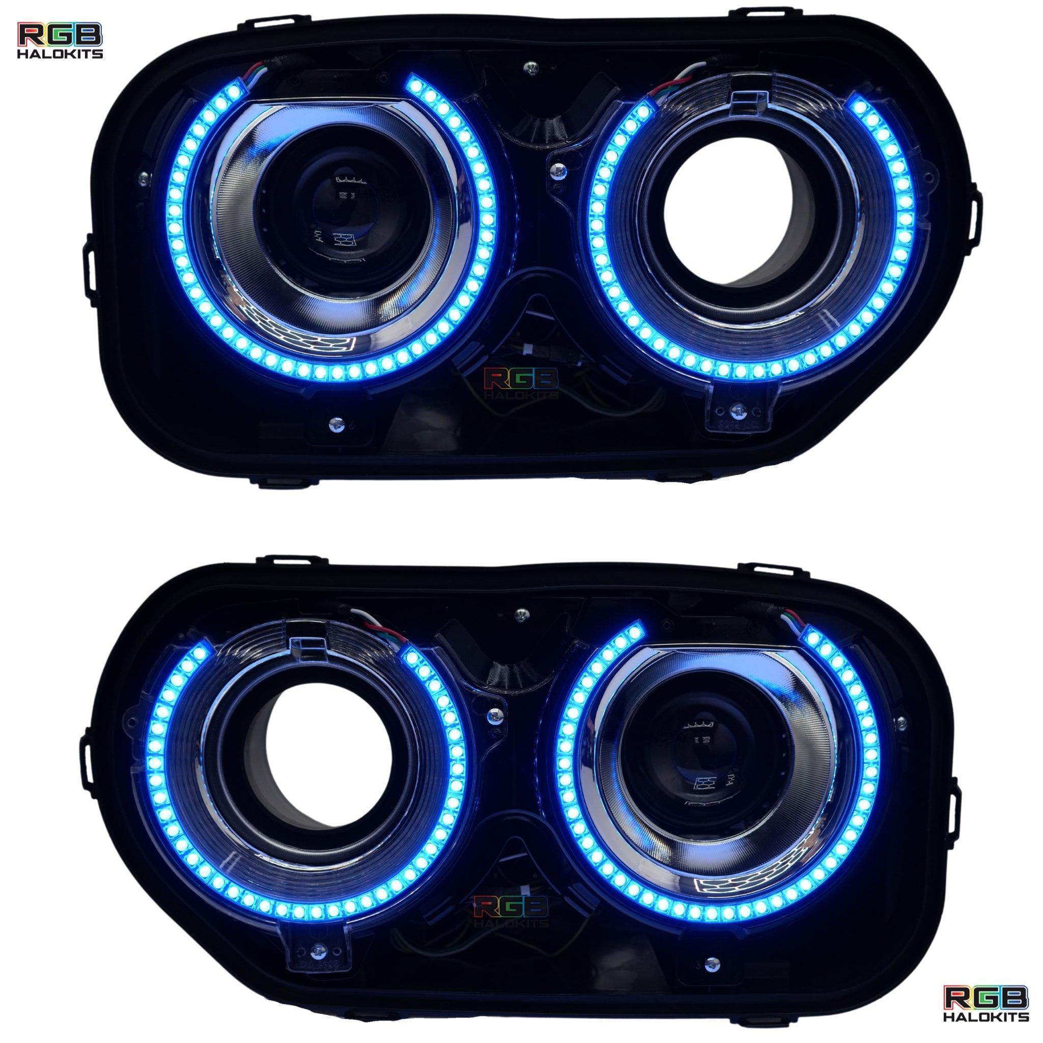 Dodge Challenger: Multicolor Headlights with RGBW Demon Eyes (2015-2023) – Custom Multicolor LED Lighting by RGB Halo Kits