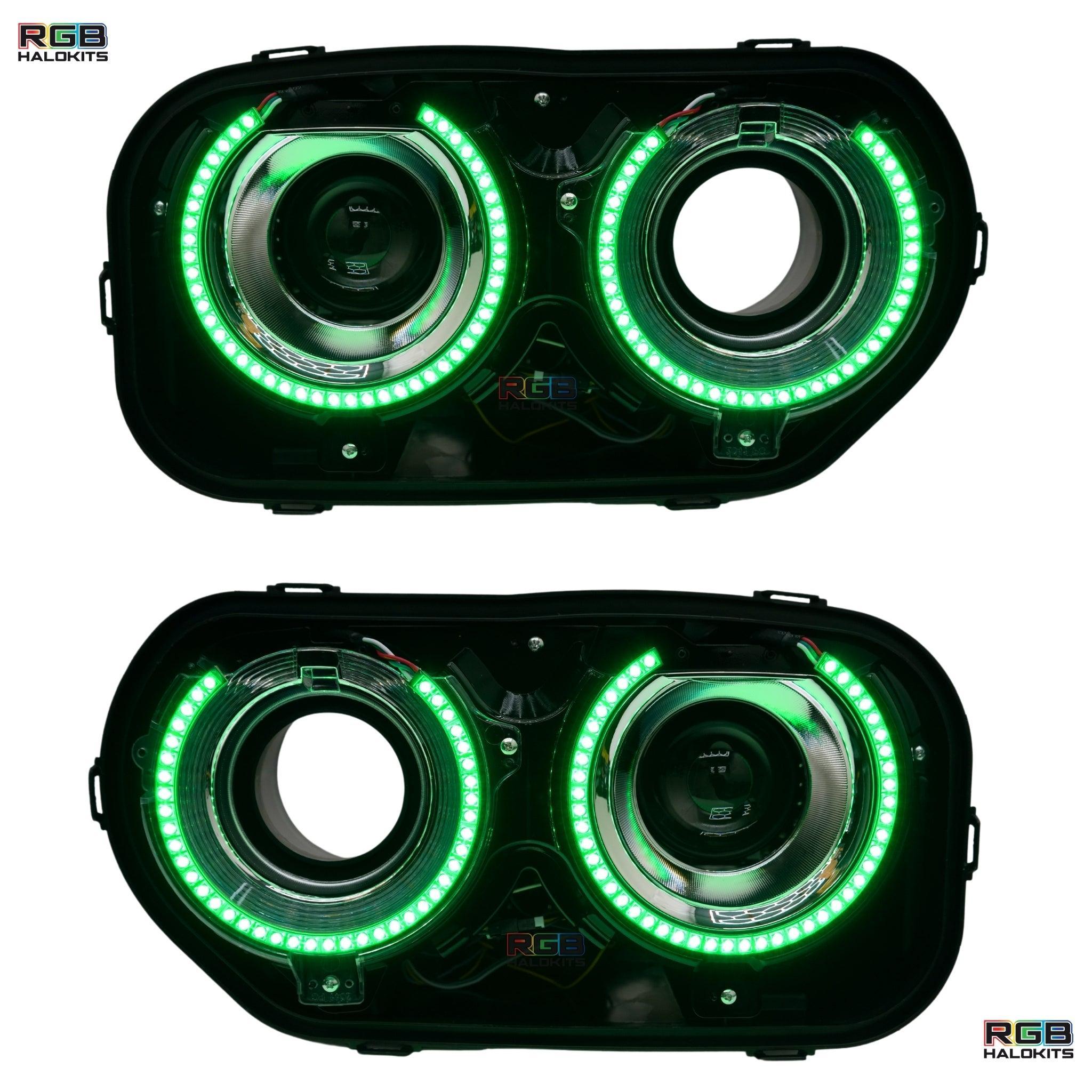 Dodge Challenger: Multicolor Headlights with RGBW Demon Eyes (2015-2023) – Custom Multicolor LED Lighting by RGB Halo Kits
