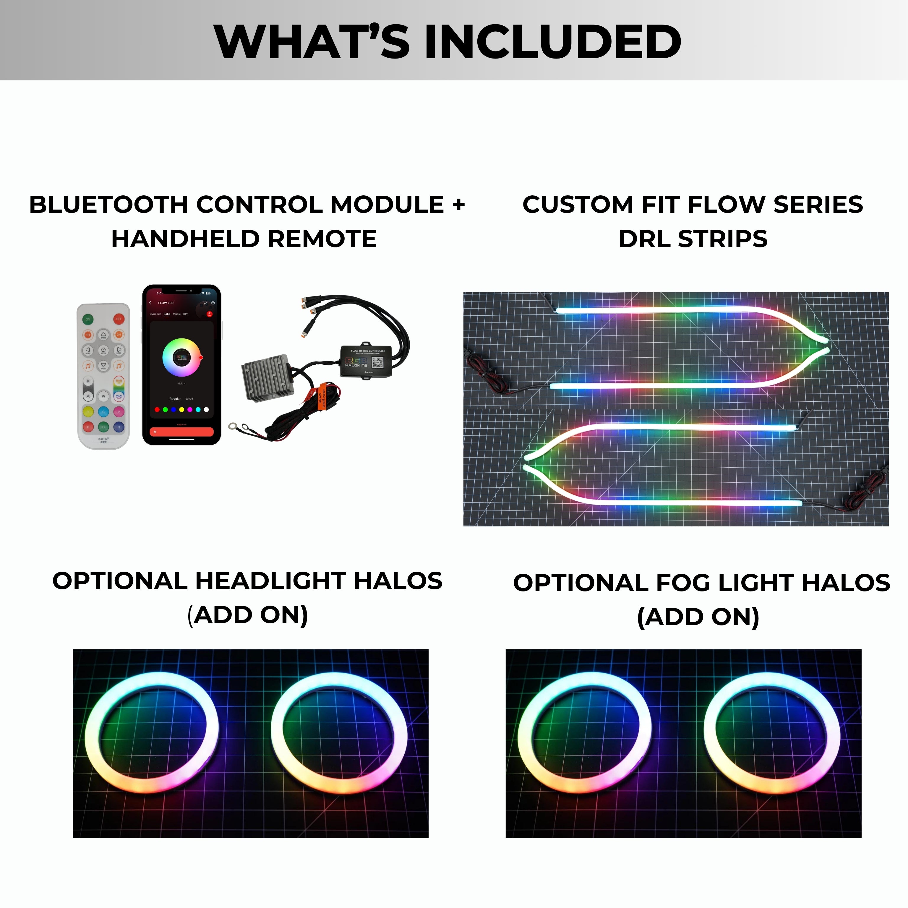 Dodge Charger Flow Series DRL Boards | Diffused LED (2015-2023) – Custom Multicolor LED Lighting by RGB Halo Kits