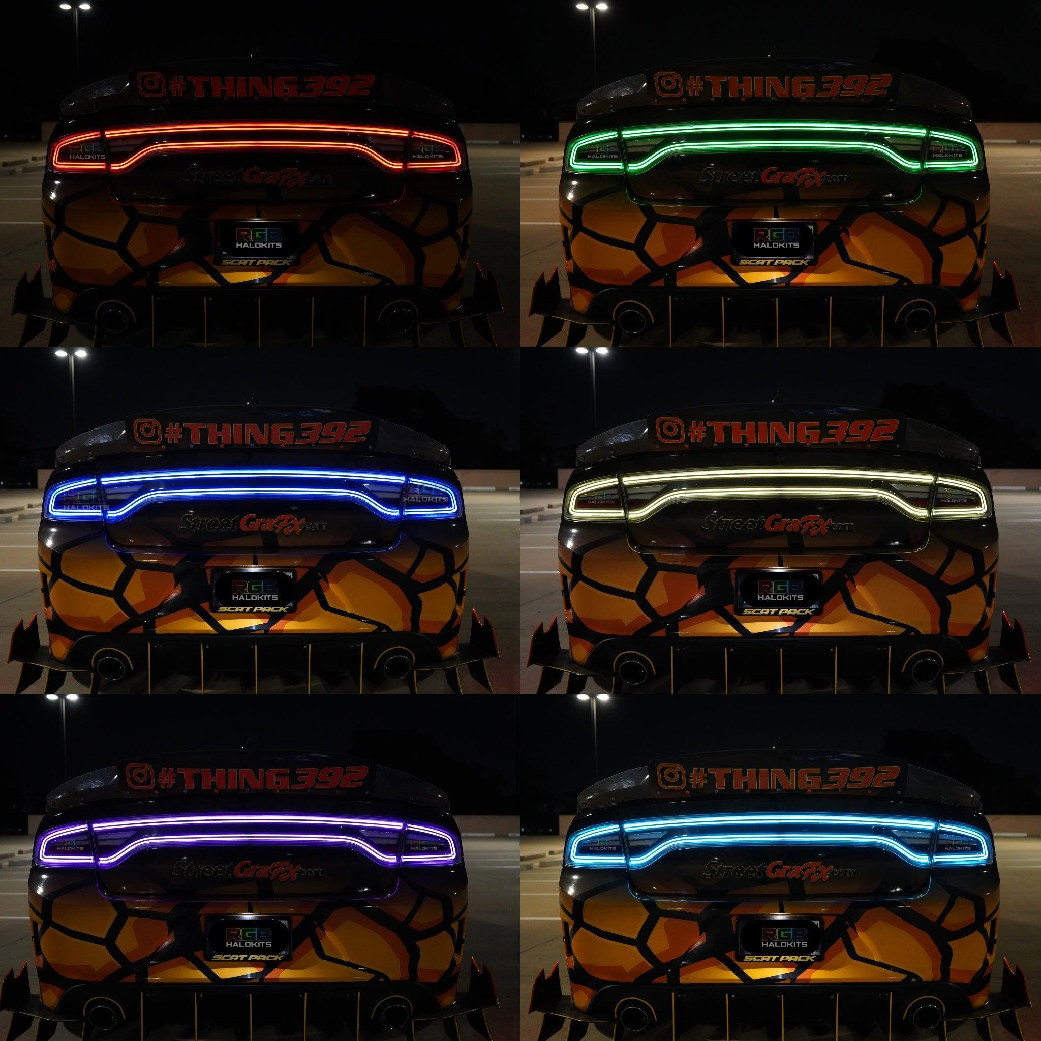 Dodge Charger カスタムテールライト Dodge Charger Multicolor Flow Nova LED Tail Lights (2015-2024)