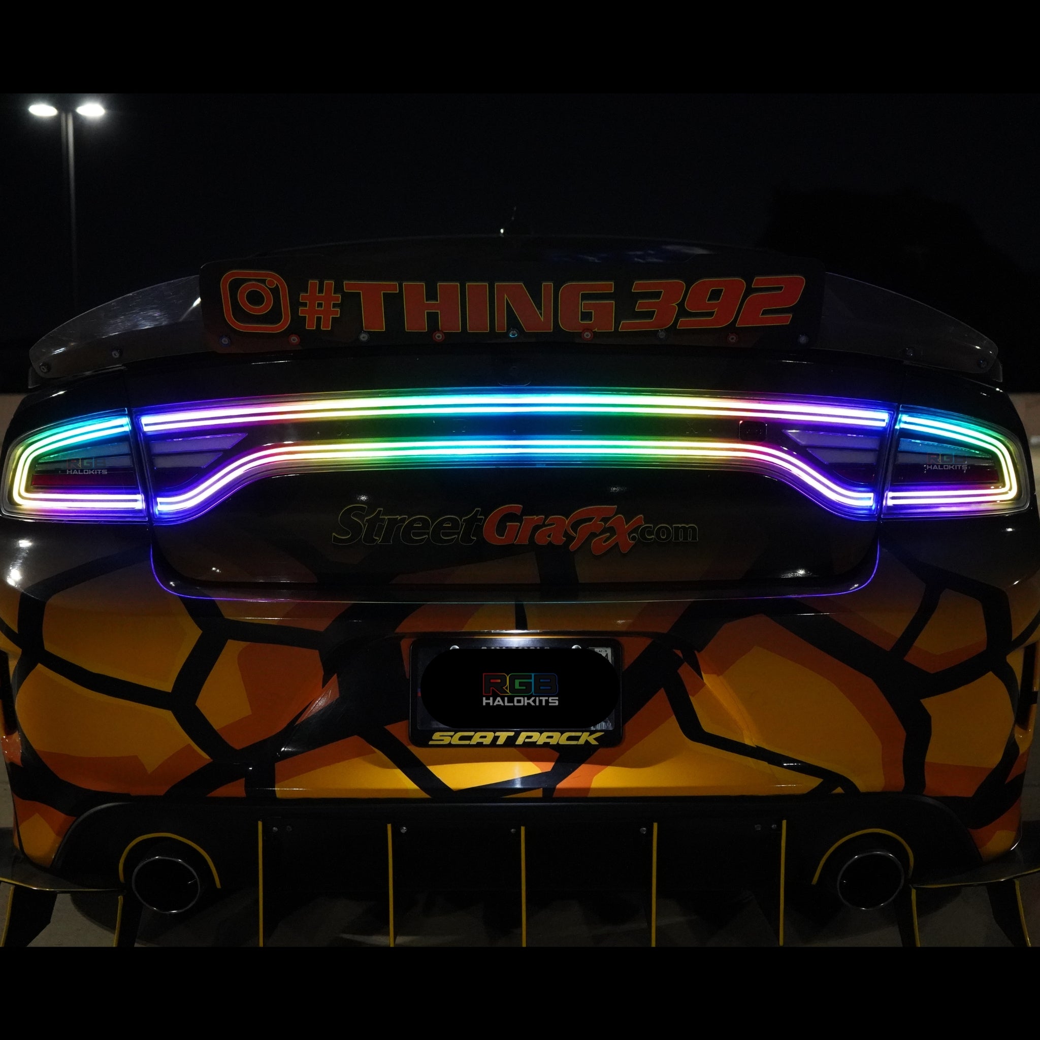 Dodge Charger カスタムテールライト Dodge Charger Multicolor Flow Nova LED Tail Lights (2015-2024)