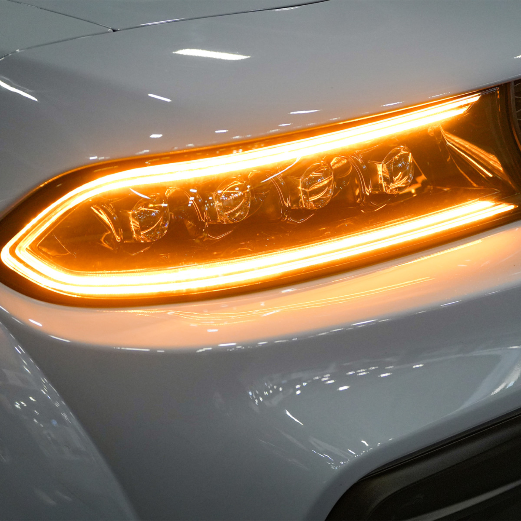Dodge Charger NOVA-Series LED Projector Headlights Alpha-Black (2015-2023) – Custom Multicolor LED Lighting by RGB Halo Kits