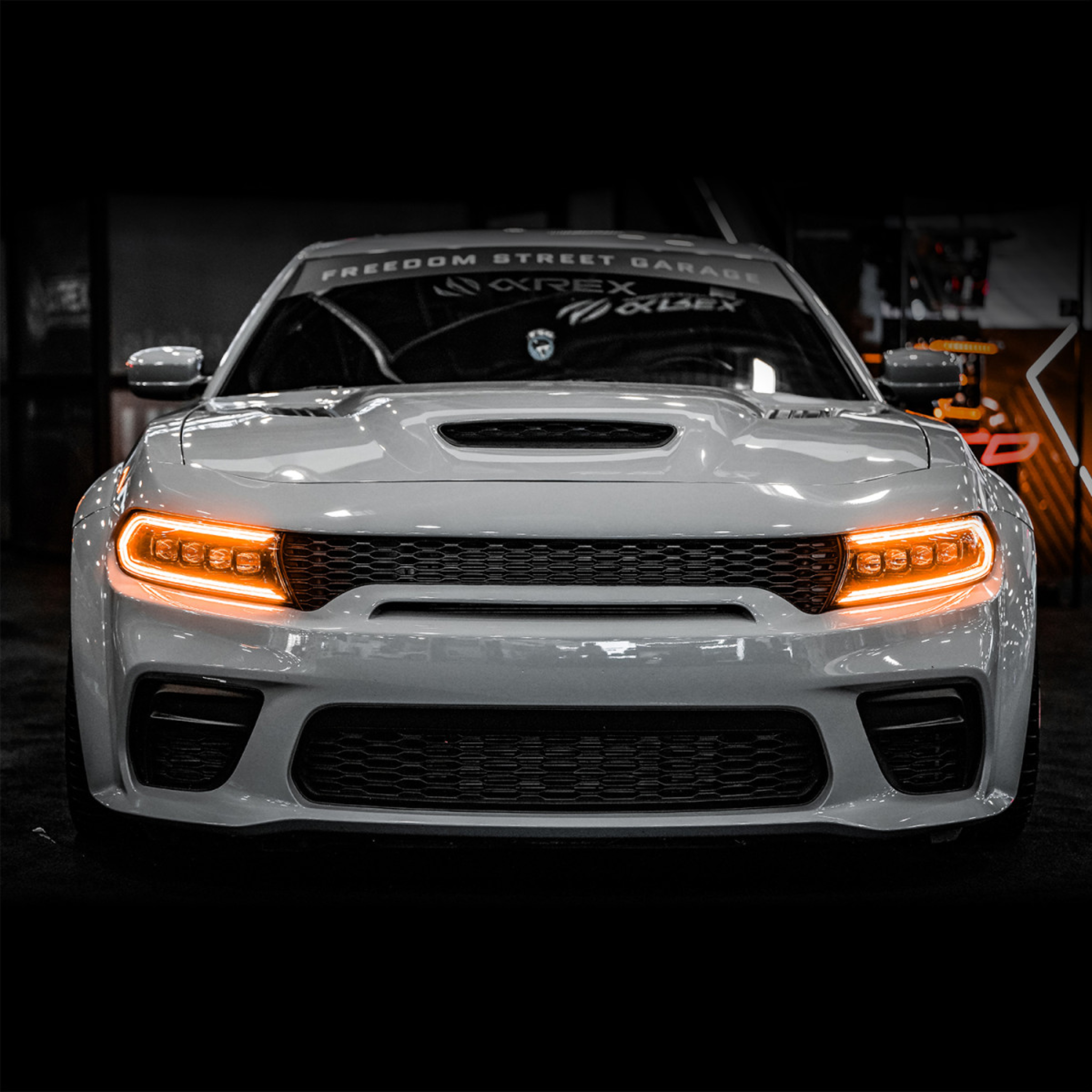 Dodge Charger NOVA-Series LED Projector Headlights Alpha-Black (2015-2023) – Custom Multicolor LED Lighting by RGB Halo Kits