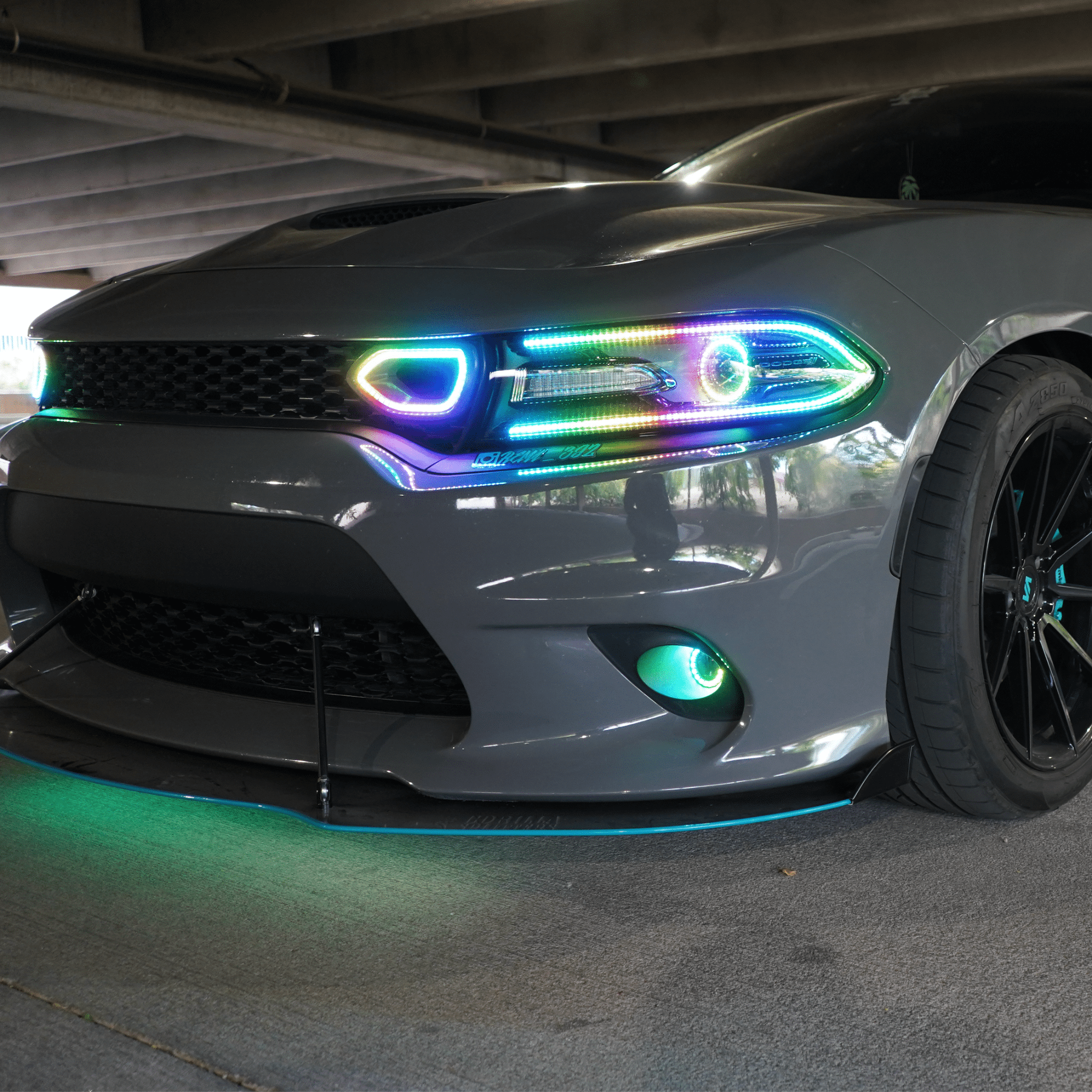 Dodge Charger Snorkel Air Intake Multicolor Halo Kit (2019-2023) – Custom Multicolor LED Lighting by RGB Halo Kits