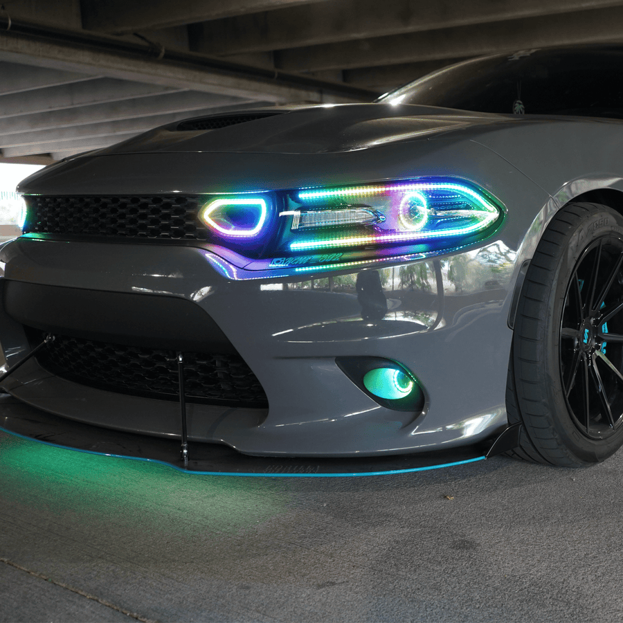 Dodge Charger Snorkel Air Intake Multicolor Halo Kit (2019-2023) – Custom Multicolor LED Lighting by RGB Halo Kits