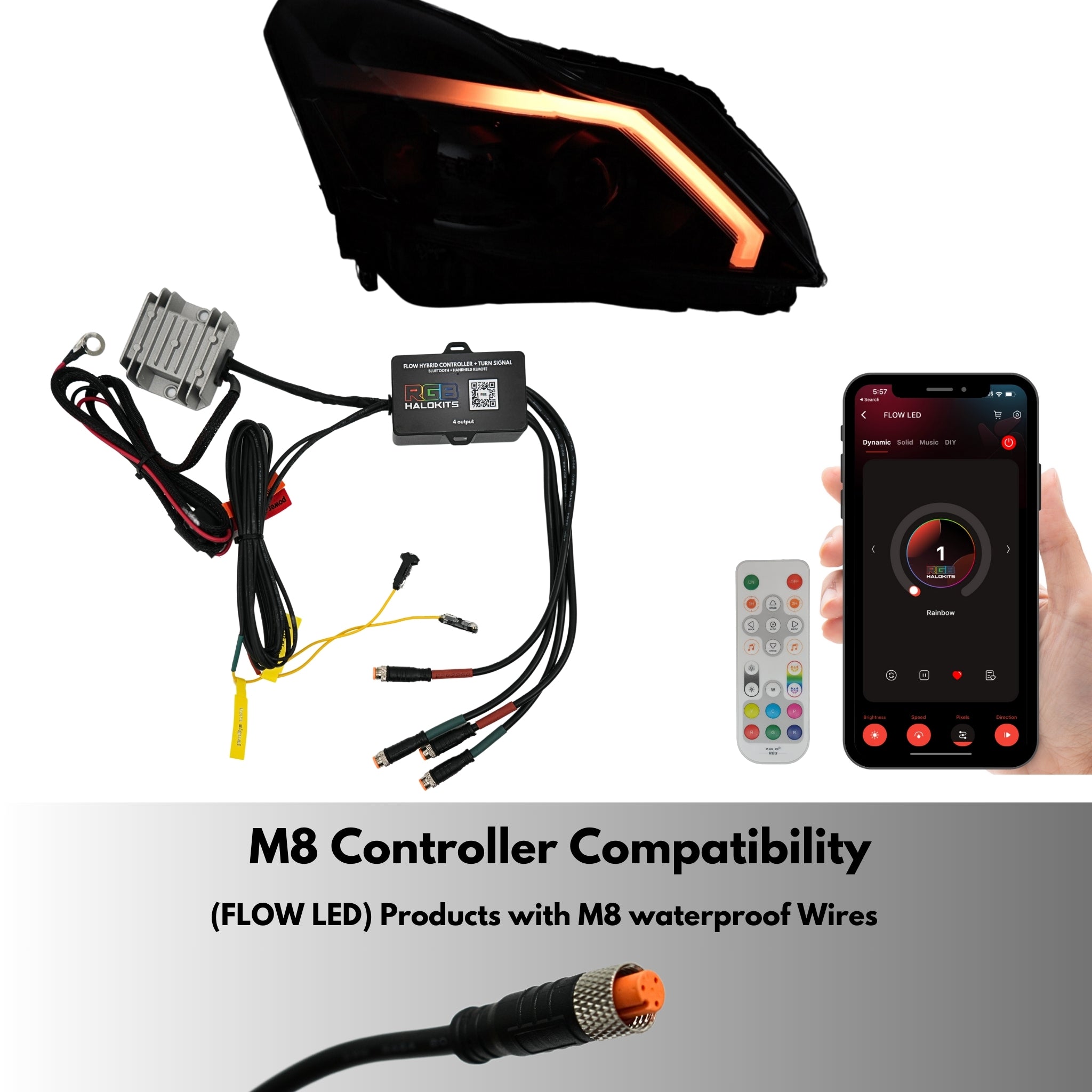 Flow Hybrid Controller + Turn Signal feature – Custom Multicolor LED Lighting by RGB Halo Kits