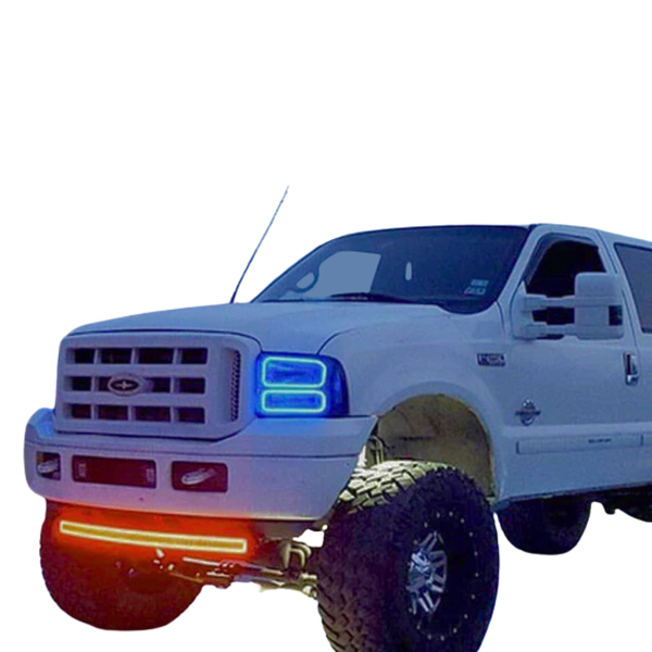 Ford Excursion F250 F350 Super Duty Multicolor Halo Kit (2005-2007) オートオケーション フューエルインジェクターシールキット 2005-2007 フォード F150 F250 F350 スーパーデュー