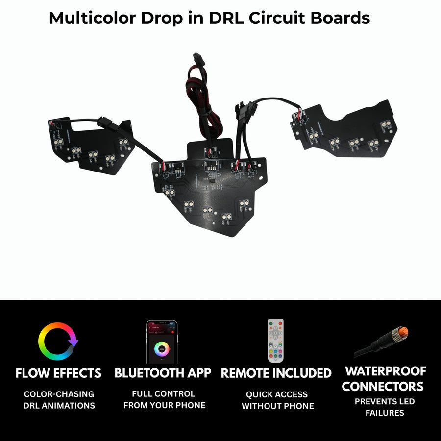 Ford Mustang Multicolor Flow Series DRL Boards (2018-2023) – Custom Multicolor LED Lighting by RGB Halo Kits
