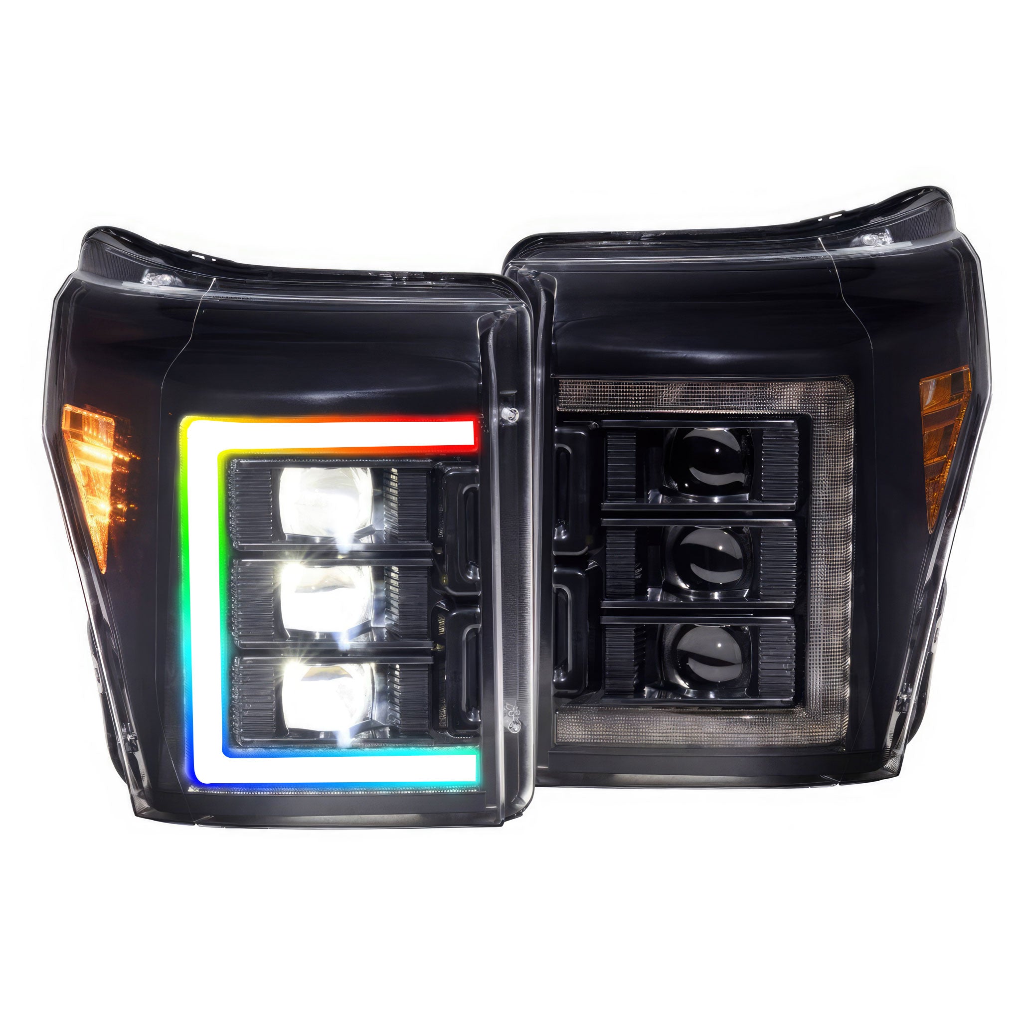 Ford Super Duty: Multicolor Flow Series Headlights (2011-2016) | XB Morimoto – Custom Multicolor LED Lighting by RGB Halo Kits