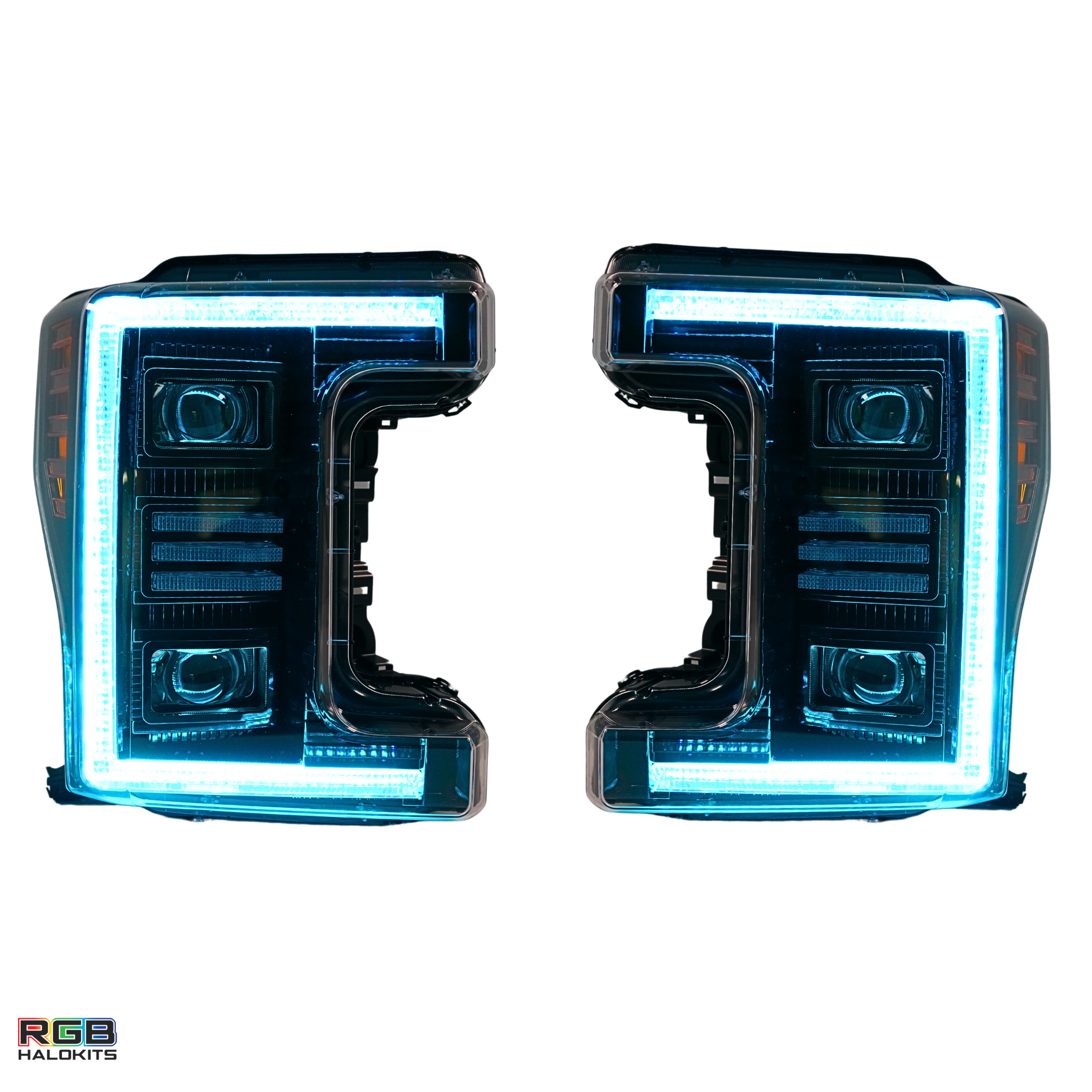 Ford Super Duty: Multicolor Flow Series Headlights (2017-2019) | XB Hybrid Morimoto – Custom Multicolor LED Lighting by RGB Halo Kits