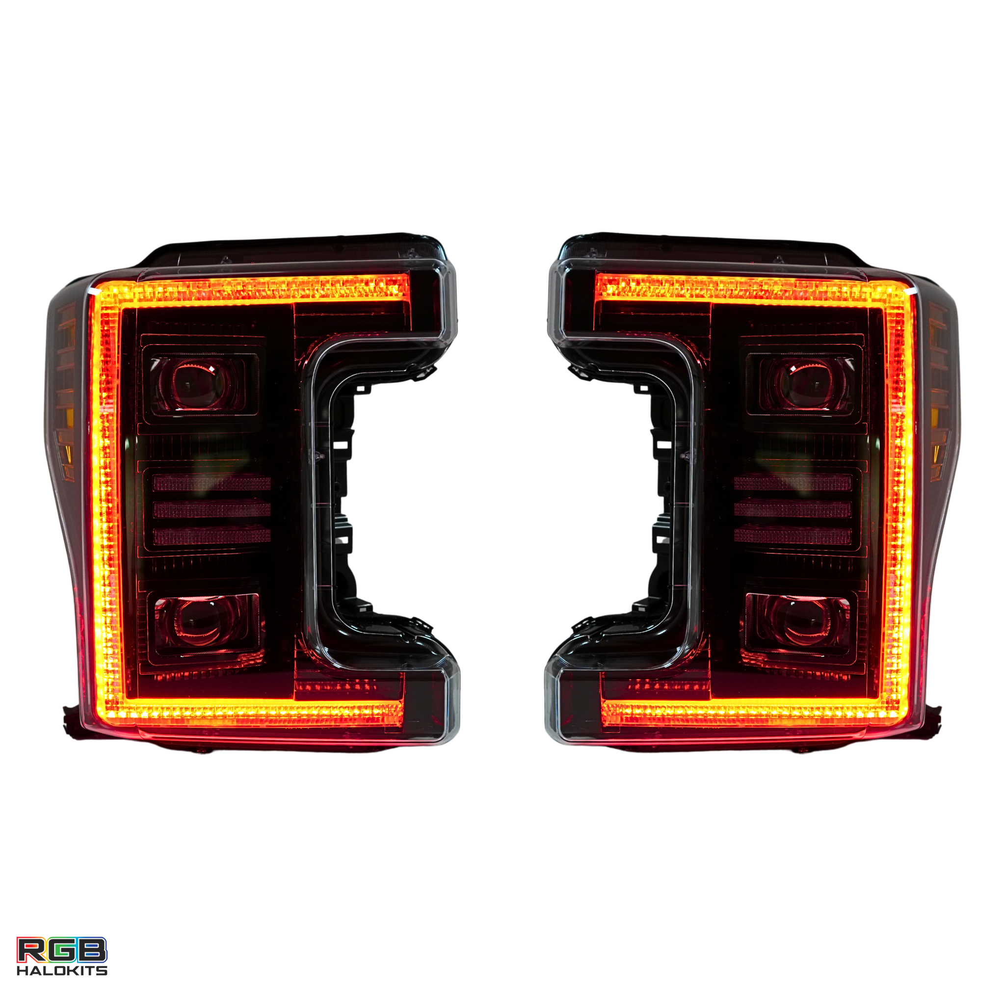 Ford Super Duty: Multicolor Flow Series Headlights (2017-2019) | XB Hybrid Morimoto – Custom Multicolor LED Lighting by RGB Halo Kits