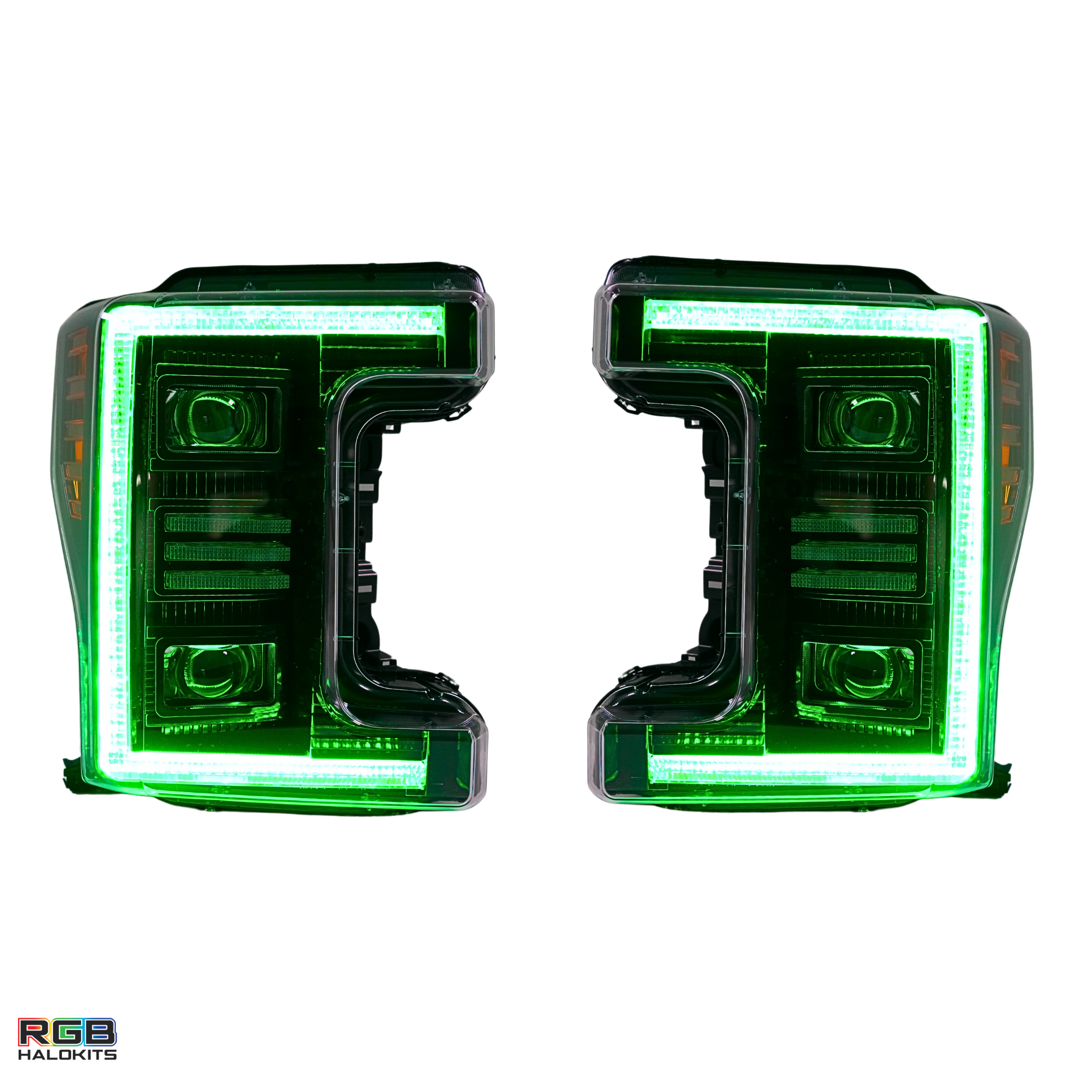 Ford Super Duty: Multicolor Flow Series Headlights (2017-2019) | XB Hybrid Morimoto – Custom Multicolor LED Lighting by RGB Halo Kits