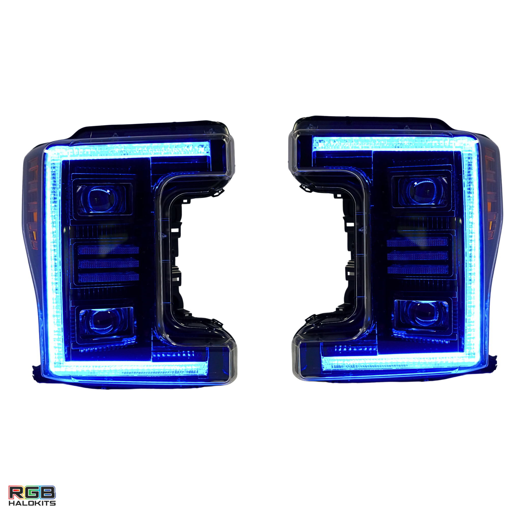 Ford Super Duty: Multicolor Flow Series Headlights (2017-2019) | XB Hybrid Morimoto – Custom Multicolor LED Lighting by RGB Halo Kits