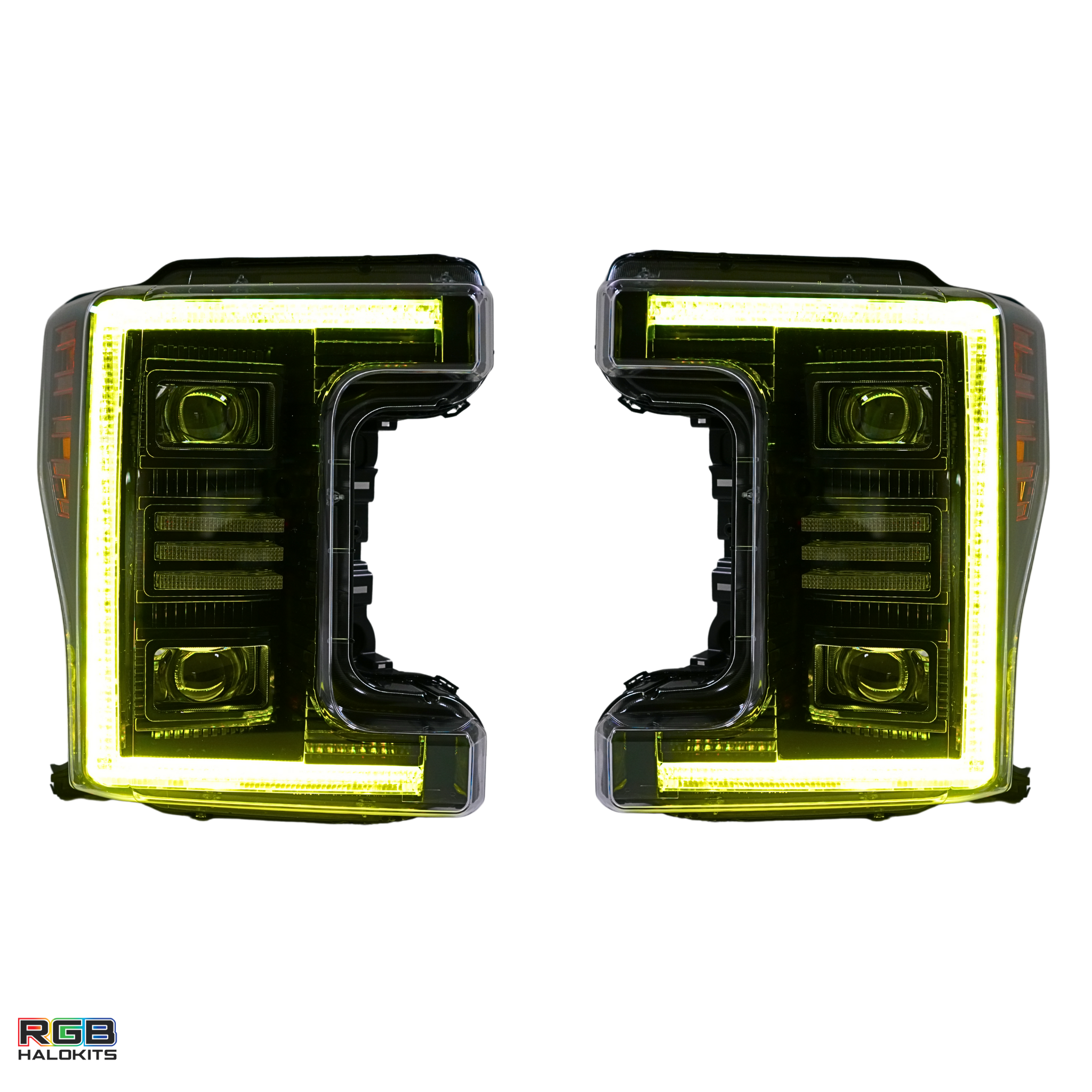 Ford Super Duty: Multicolor Flow Series Headlights (2017-2019) | XB Hybrid Morimoto – Custom Multicolor LED Lighting by RGB Halo Kits