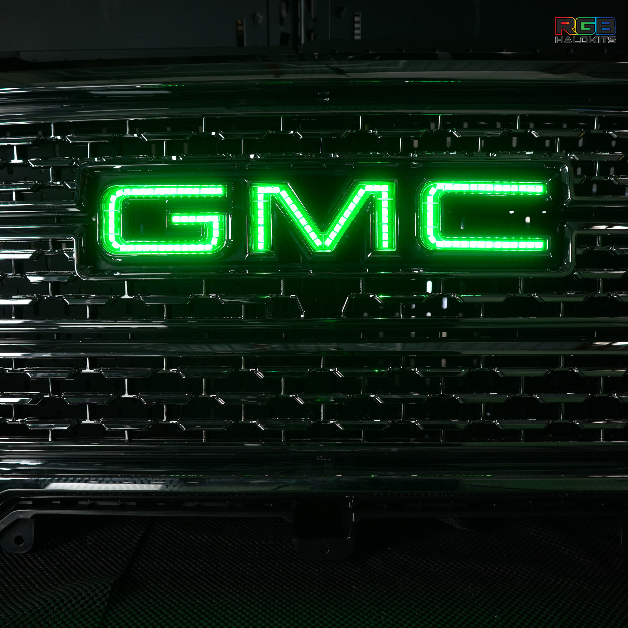 GMC LED Emblem: Multicolor (1999-2024) (tiktok) – Custom Multicolor LED Lighting by RGB Halo Kits