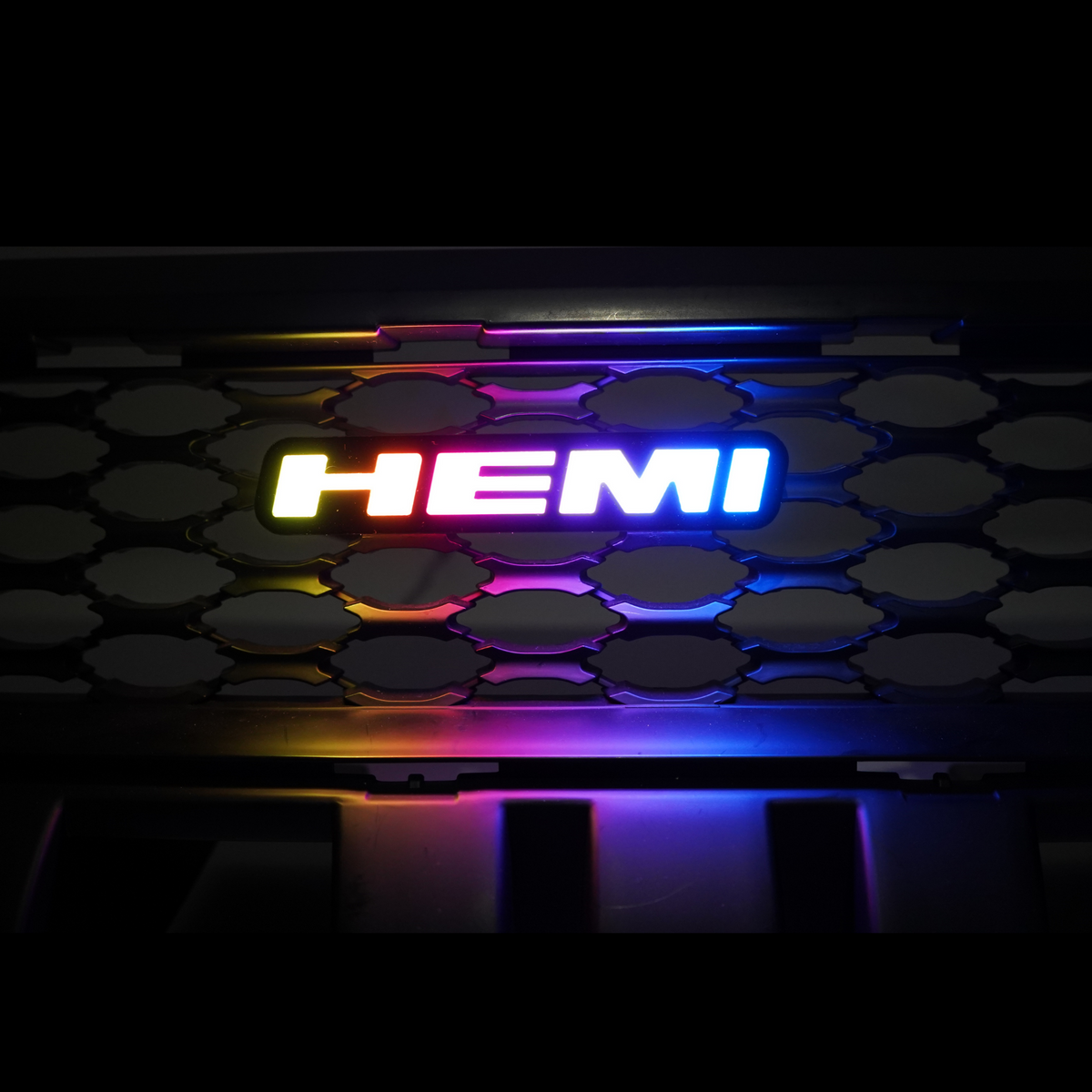 Hemi LED Emblem Badge: (Multicolor) — product view