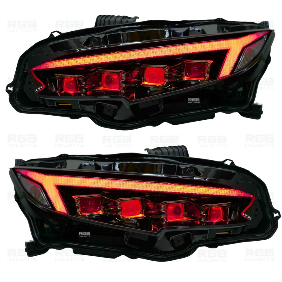 Honda Civic: Multicolor Flow Series LED Headlights (2016-2021) | XB Morimoto – Custom Multicolor LED Lighting by RGB Halo Kits