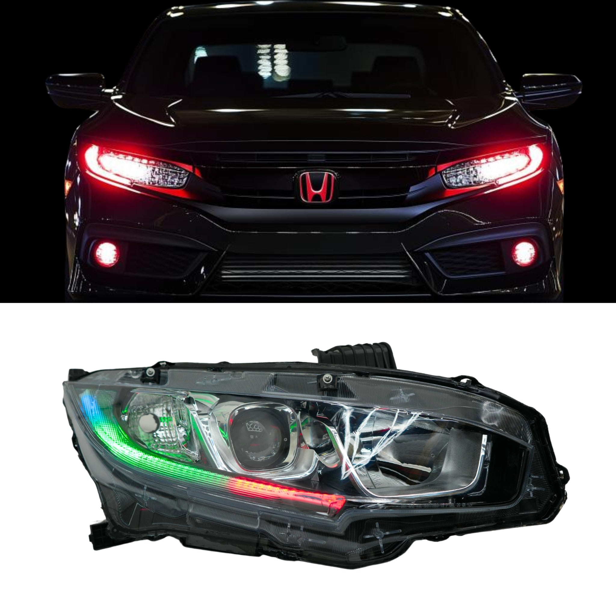 Honda Civic Multicolor Flow Series DRL Boards (2016-2021)