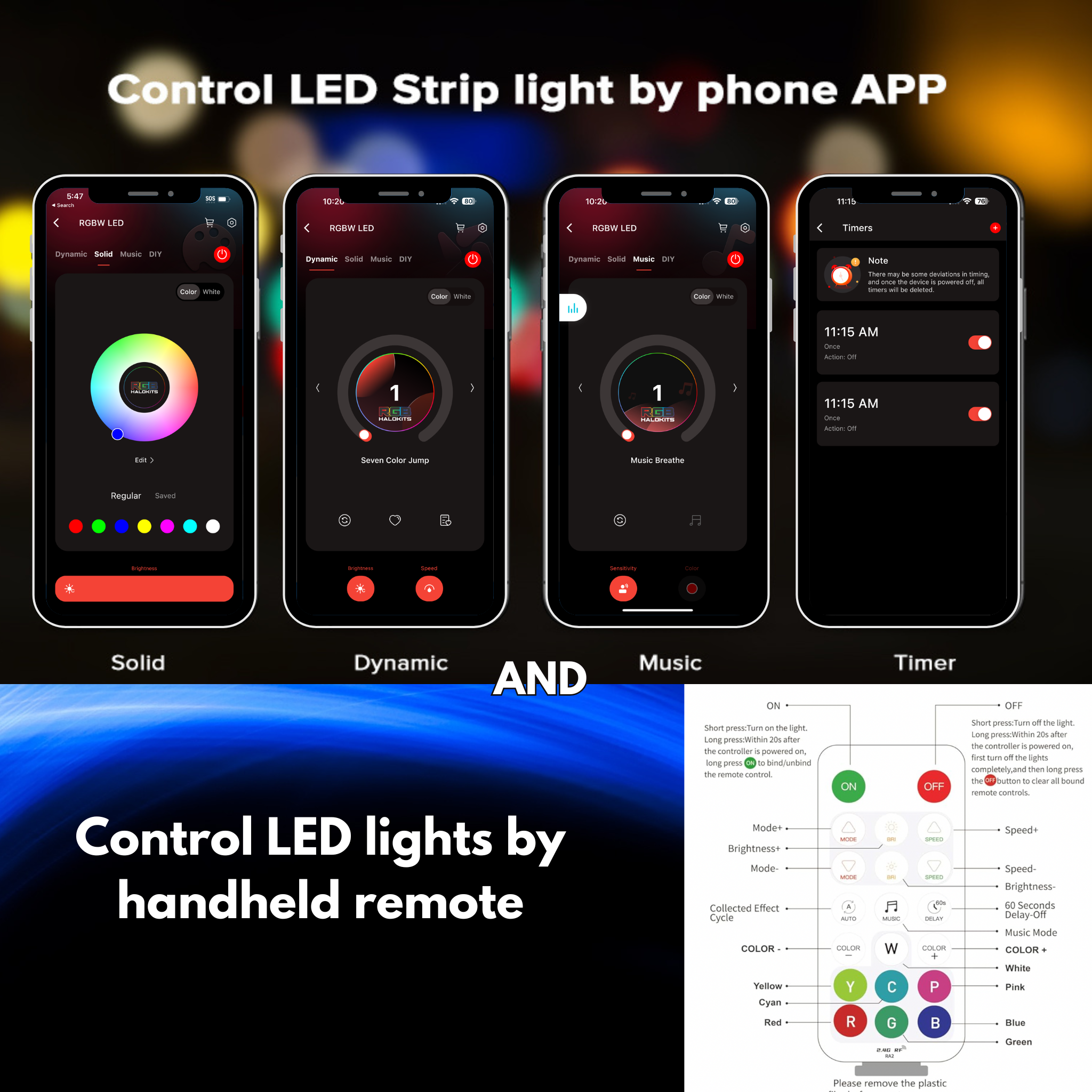 Hybrid LED Controller (Bluetooth + Handheld)